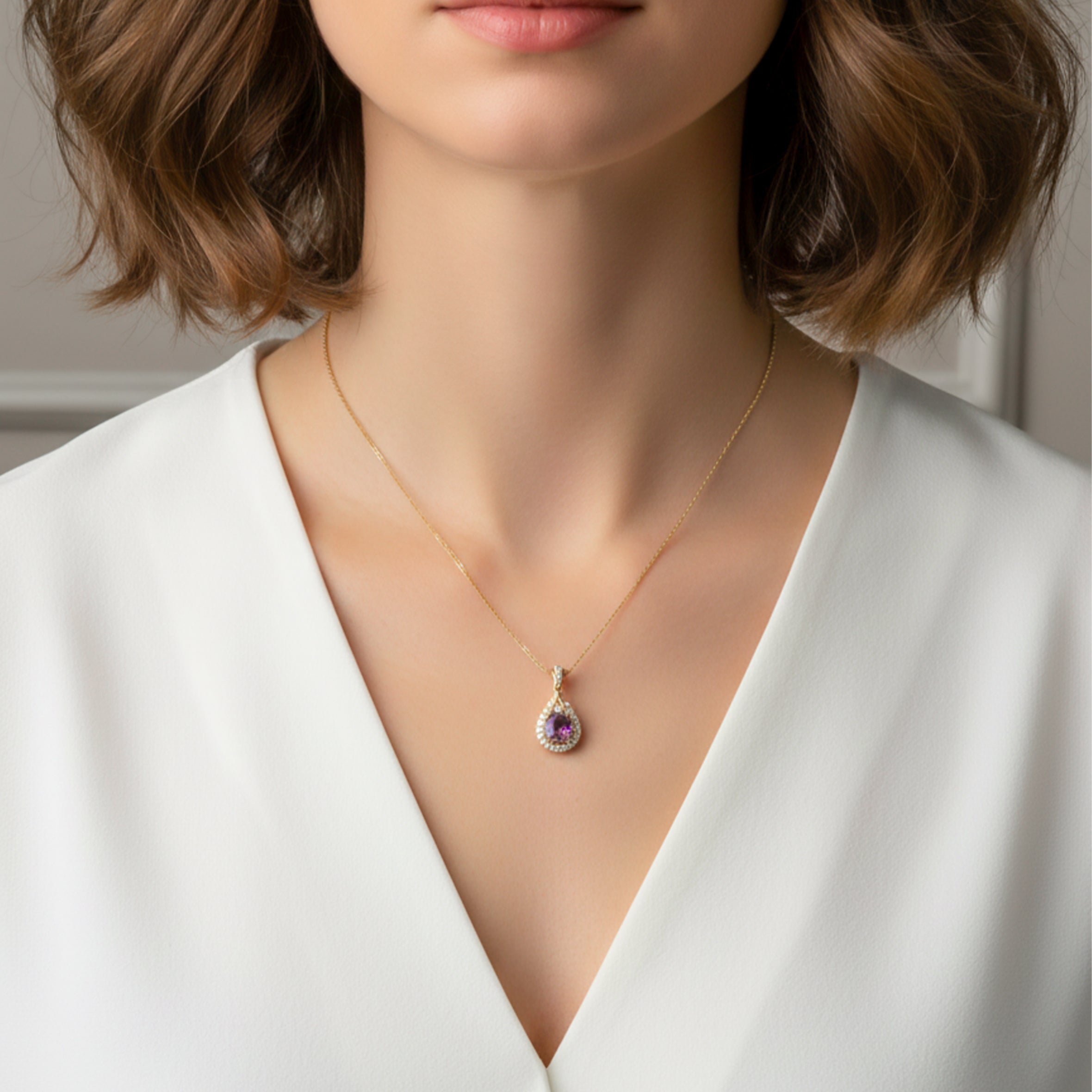 Purple Stone Neckless GWN-89
