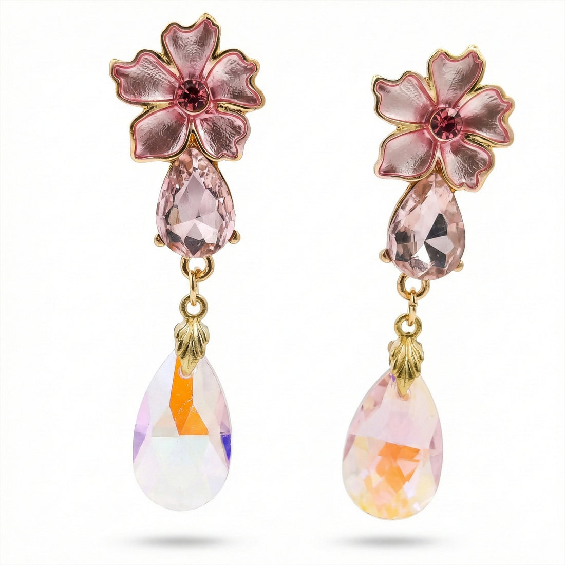 Pink Floral Earrings GWE -176