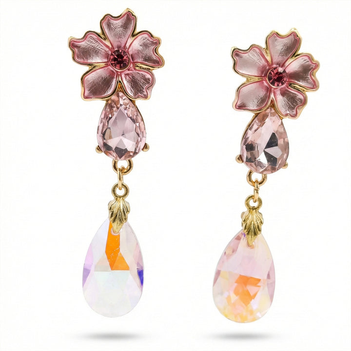 Pink Floral Earrings GWE -176