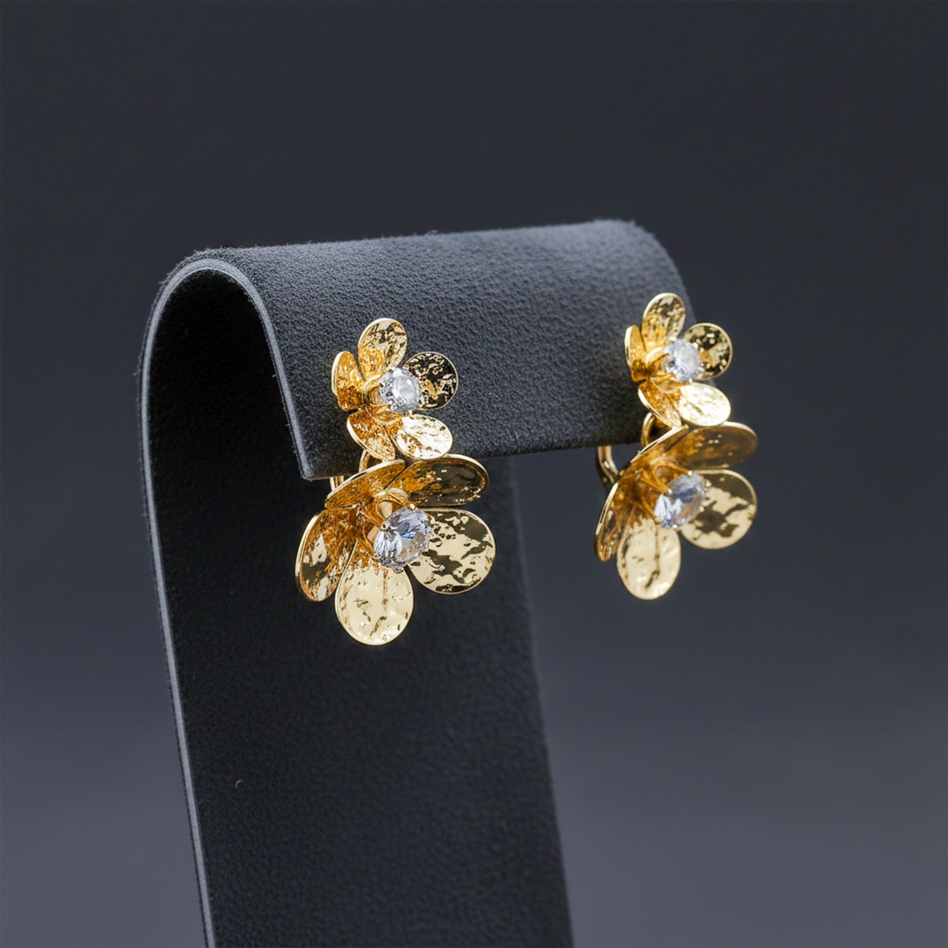 Golden Bloom Floral Drop Earrings GWR -146