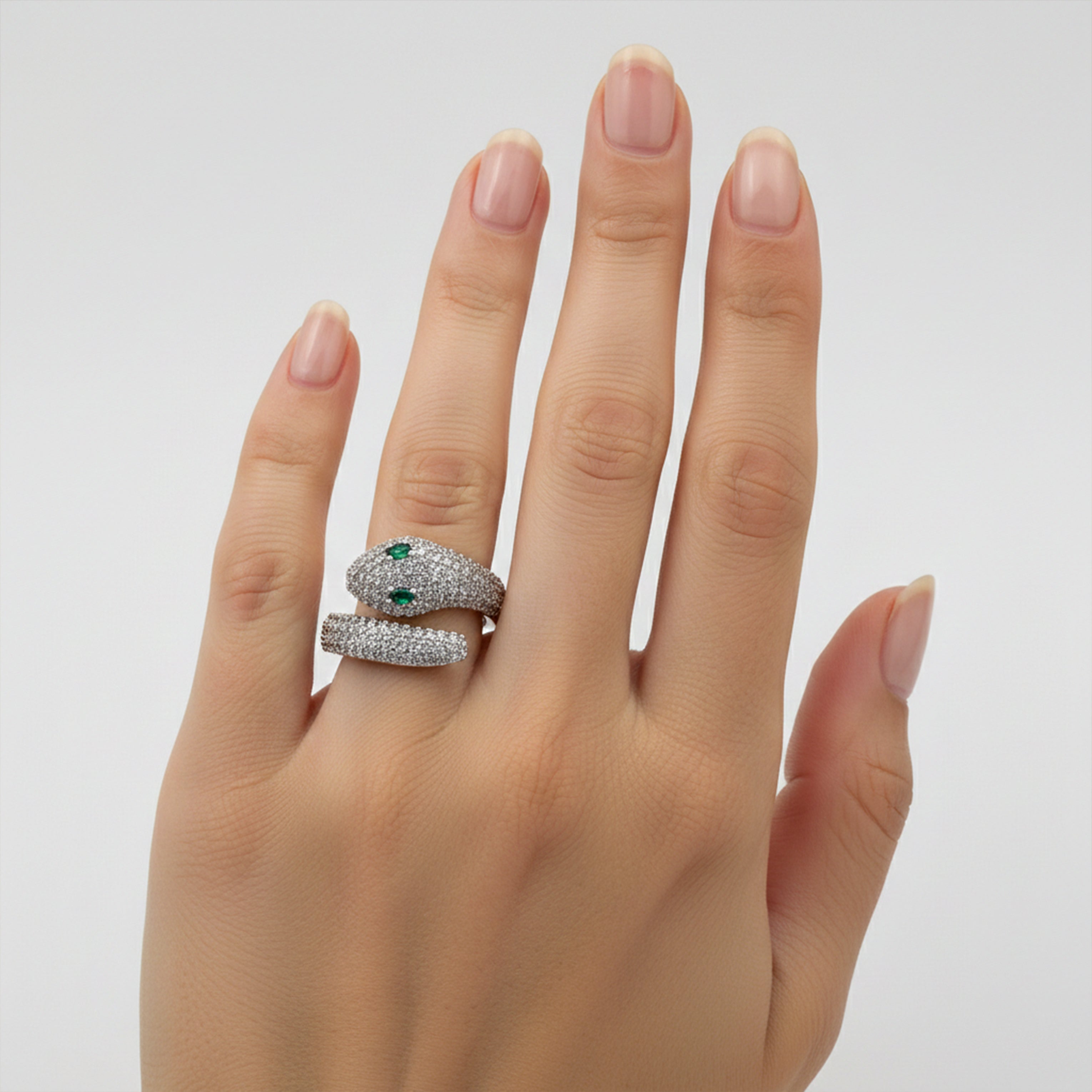 Emerald Serpent Pavé Ring GWR -75