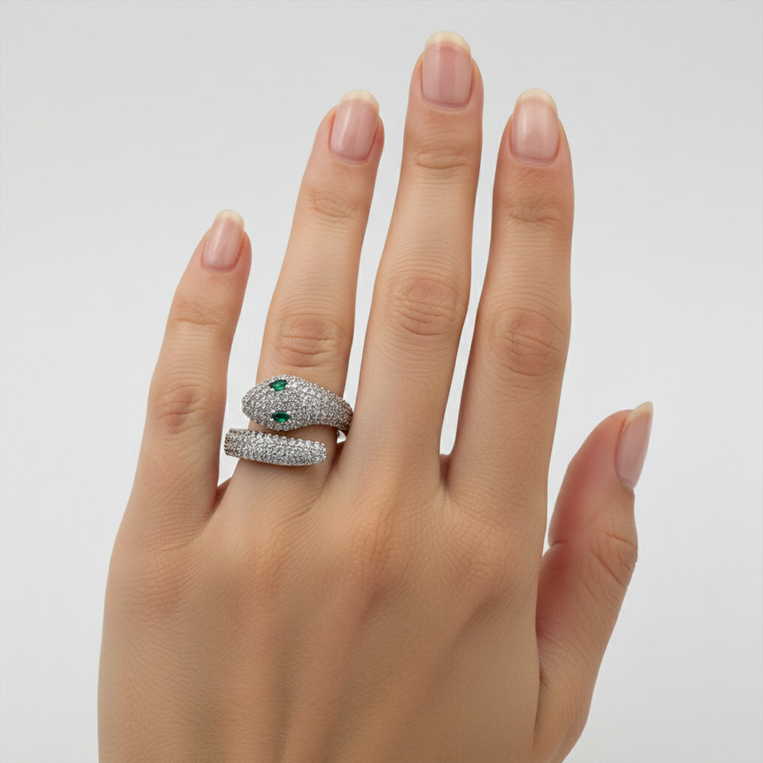 Emerald Serpent Pavé Ring GWR -75