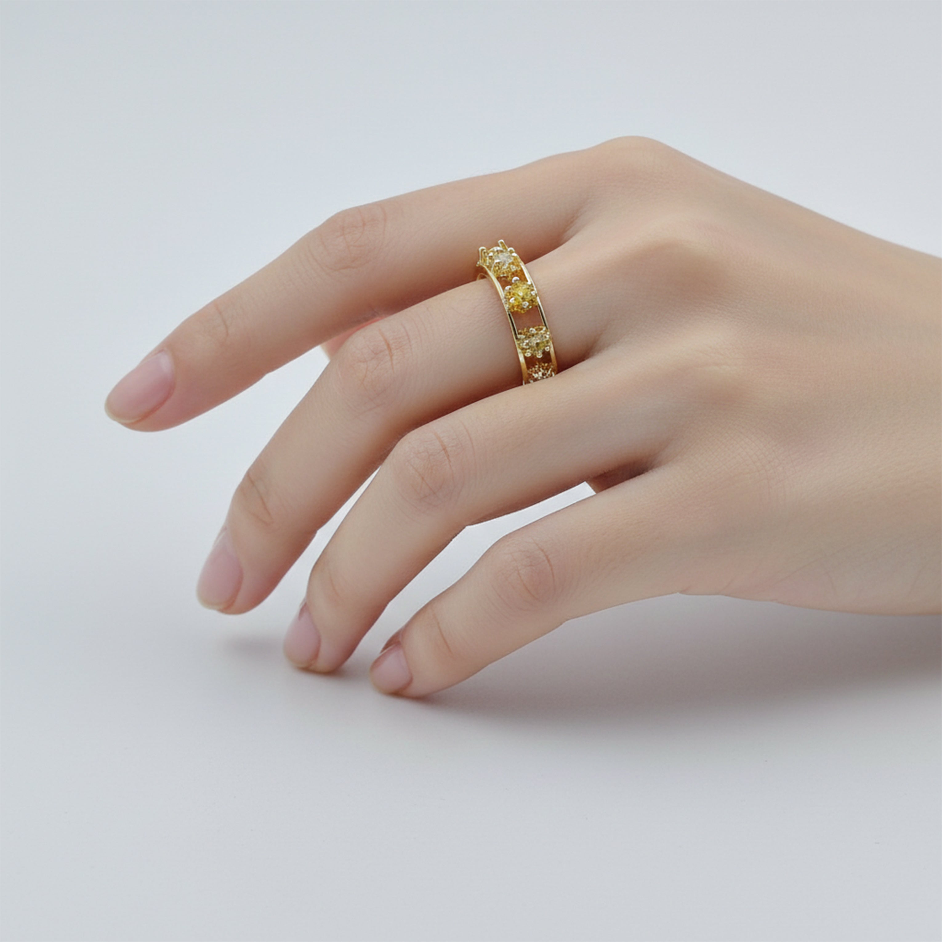 Royal Crown Crystal Gold Ring GWR -35