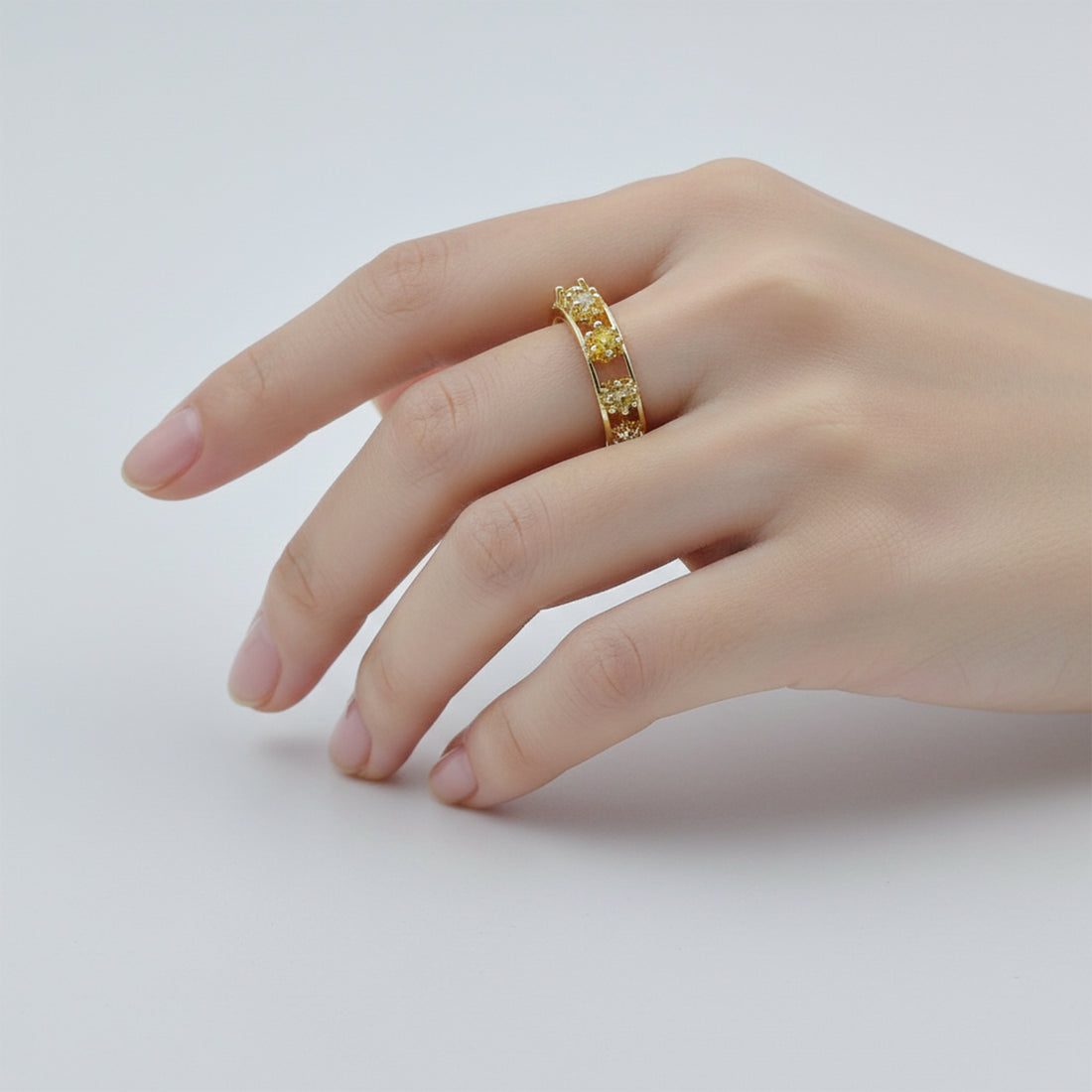 Royal Crown Crystal Gold Ring GWR -35