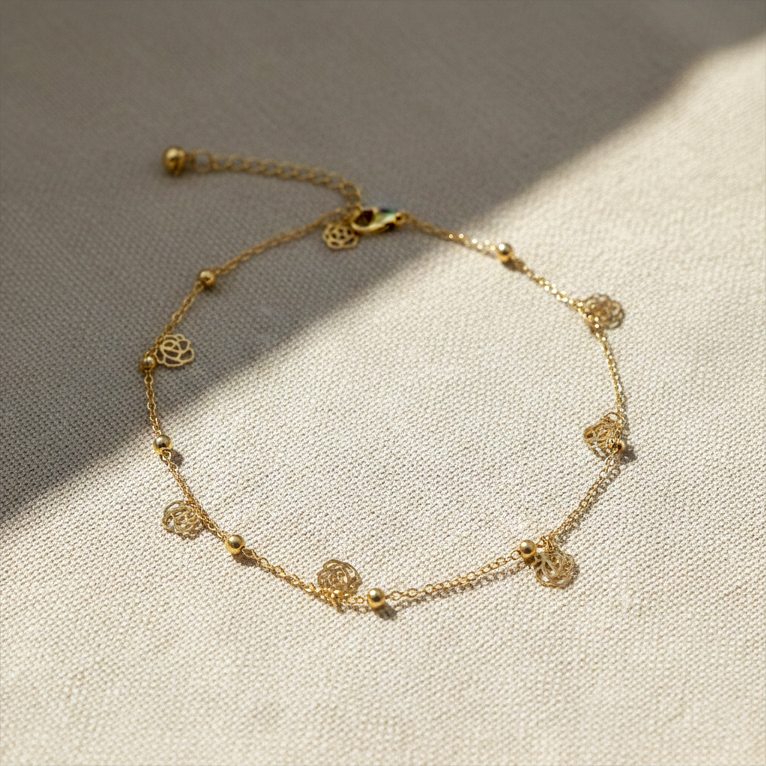 Golden Rose Charm Anklet GWA -55