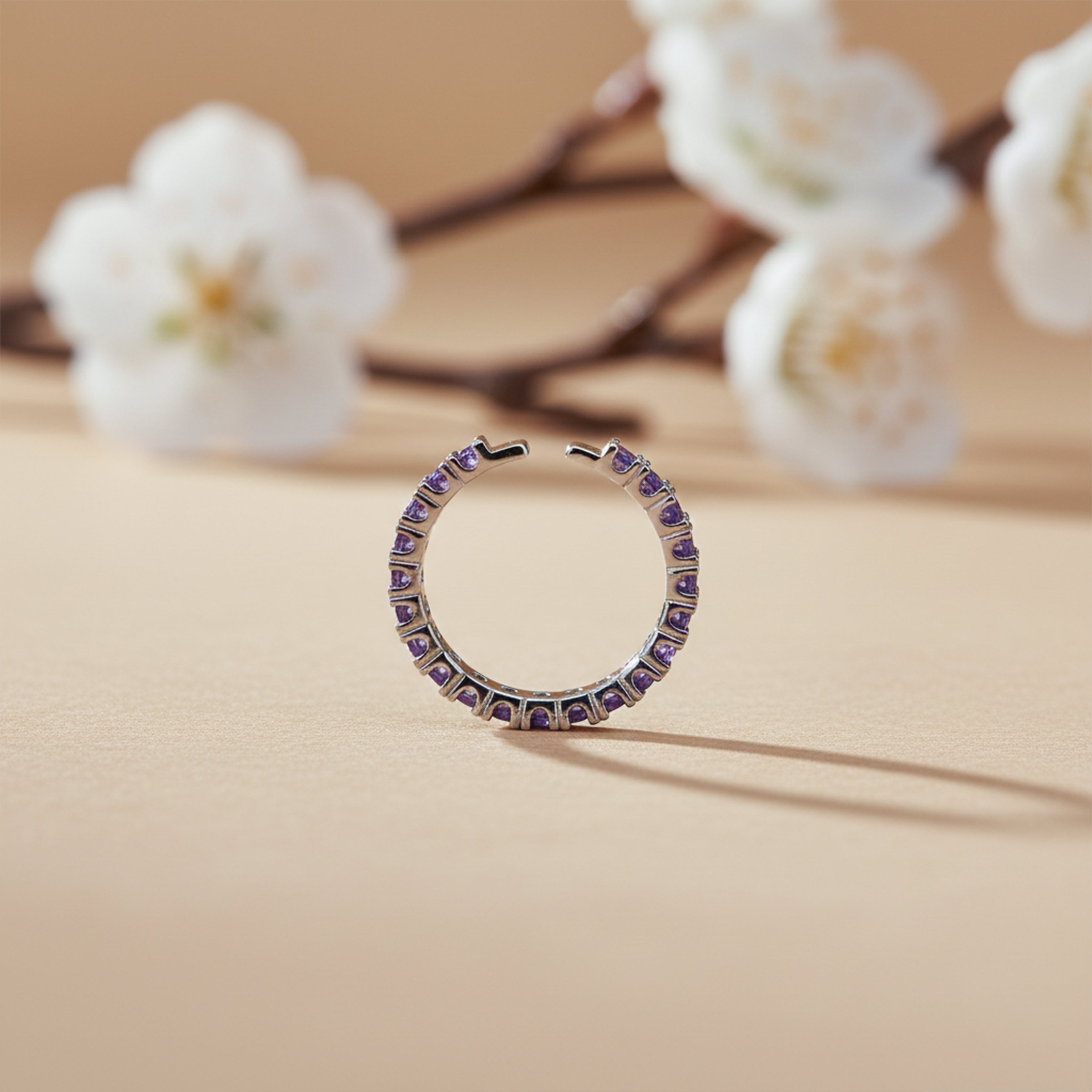 Amethyst Eternity Halo Ring GWR -69
