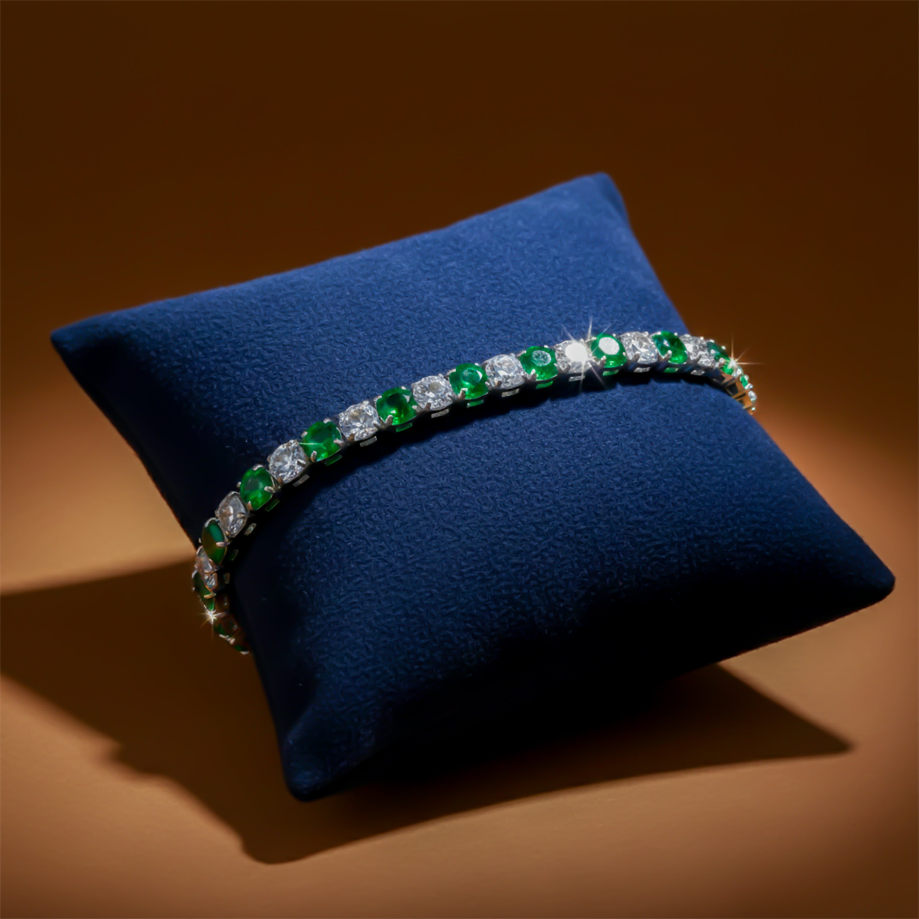 Emerald Spark Tennis Bracelet GWB -59