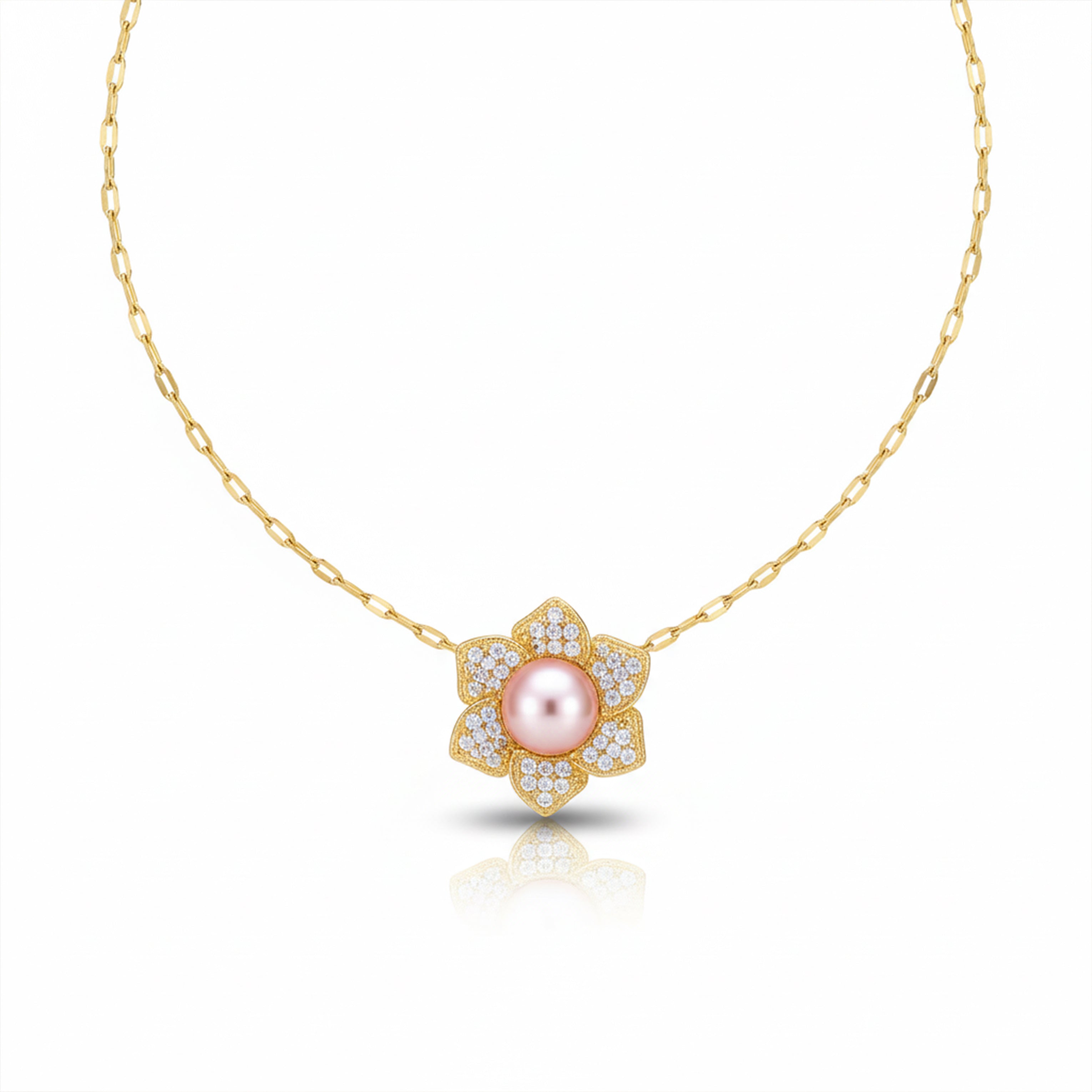 Crystal Flower Pearl Pendant GWN -41