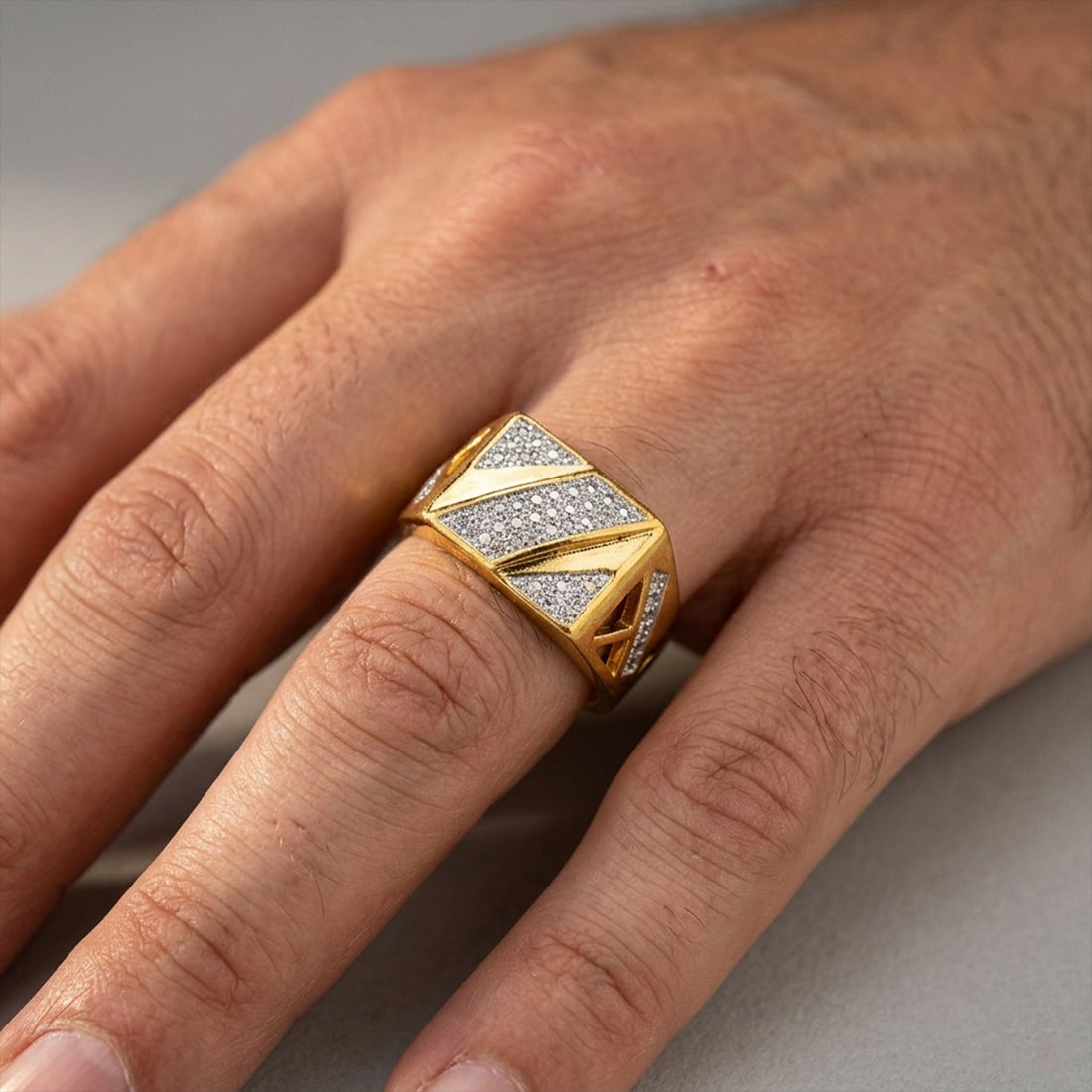 Golden Geo Mens Ring GMR -27