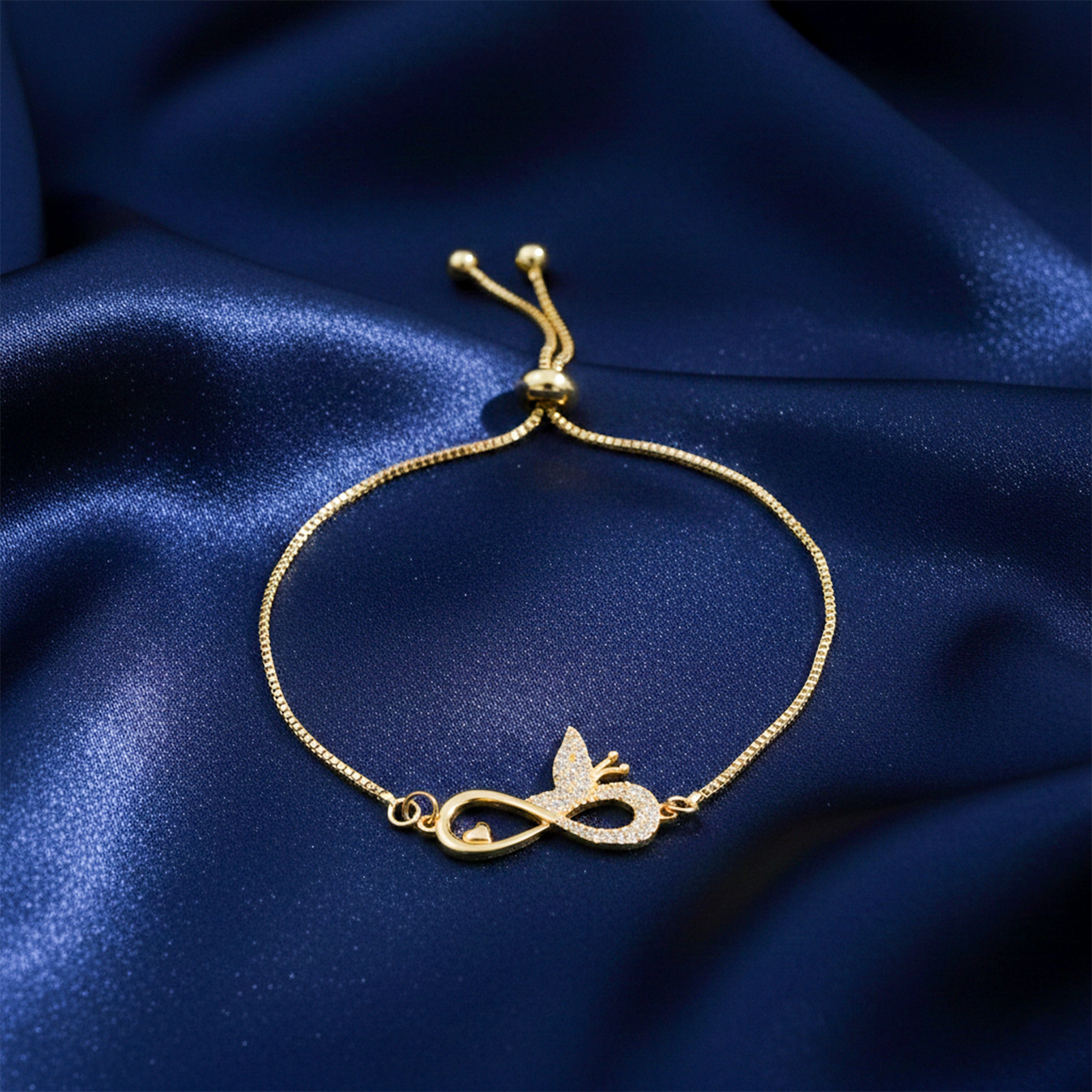Golden Infinity Butterfly Bracelet GWB -167