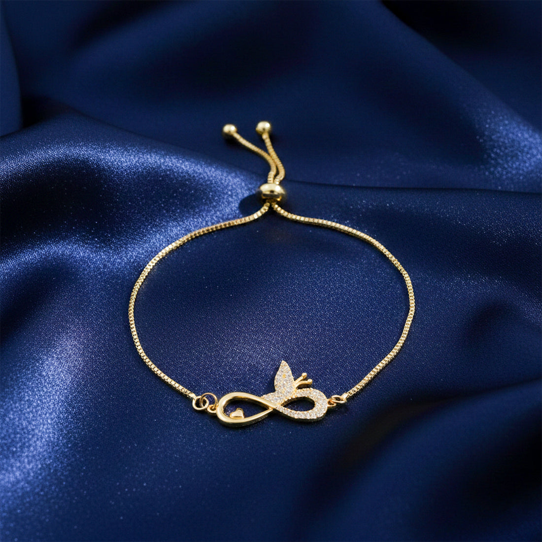 Golden Infinity Butterfly Bracelet GWB -167