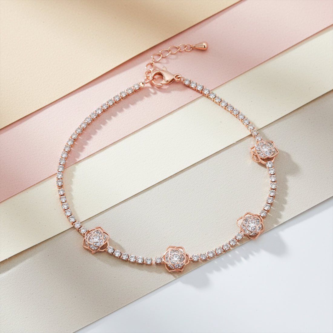 Rose Bloom Sparkle Bracelet GWB -107