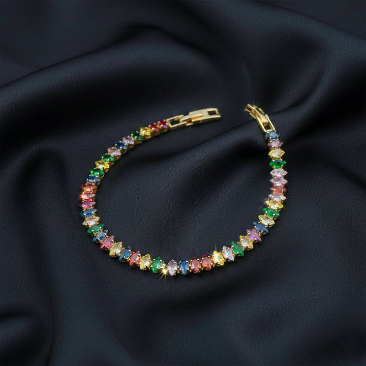 Rainbow Multicolor Gemstone Tennis GWB -133