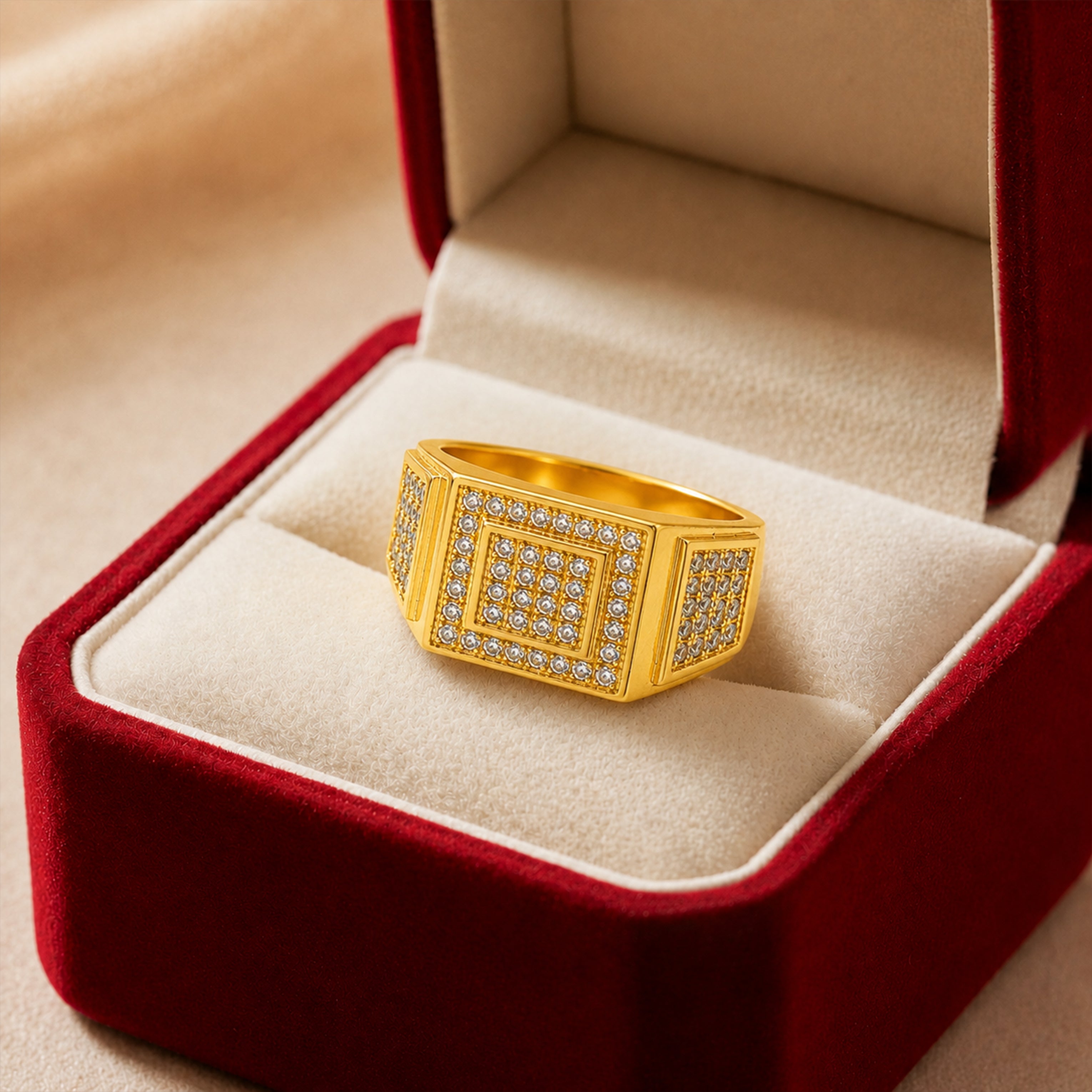 Square Crystal Pavé Statement Ring GMR -42