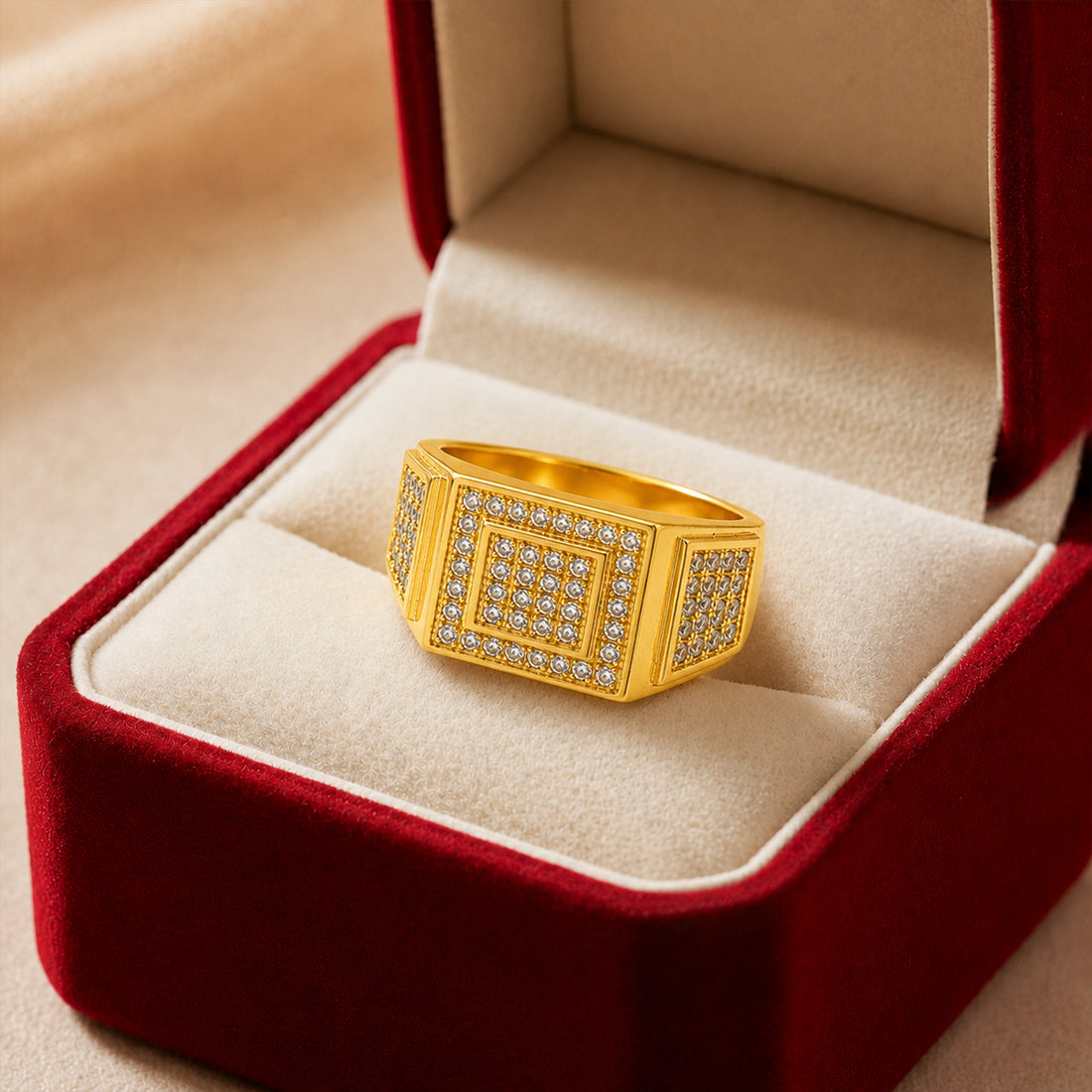 Square Crystal Pavé Statement Ring GMR -42