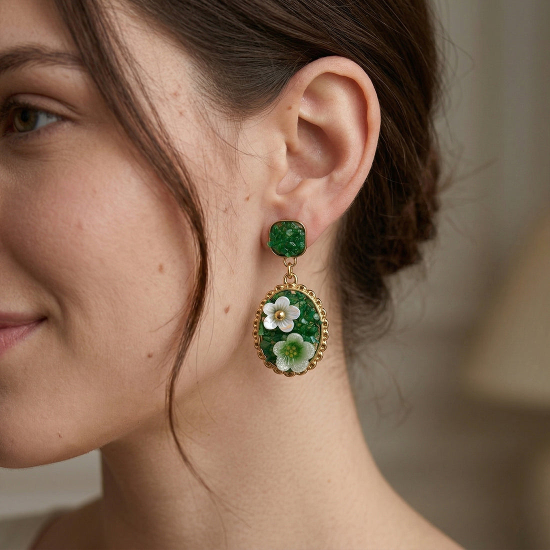Verdant Flora Luxe Earrings GWE -205