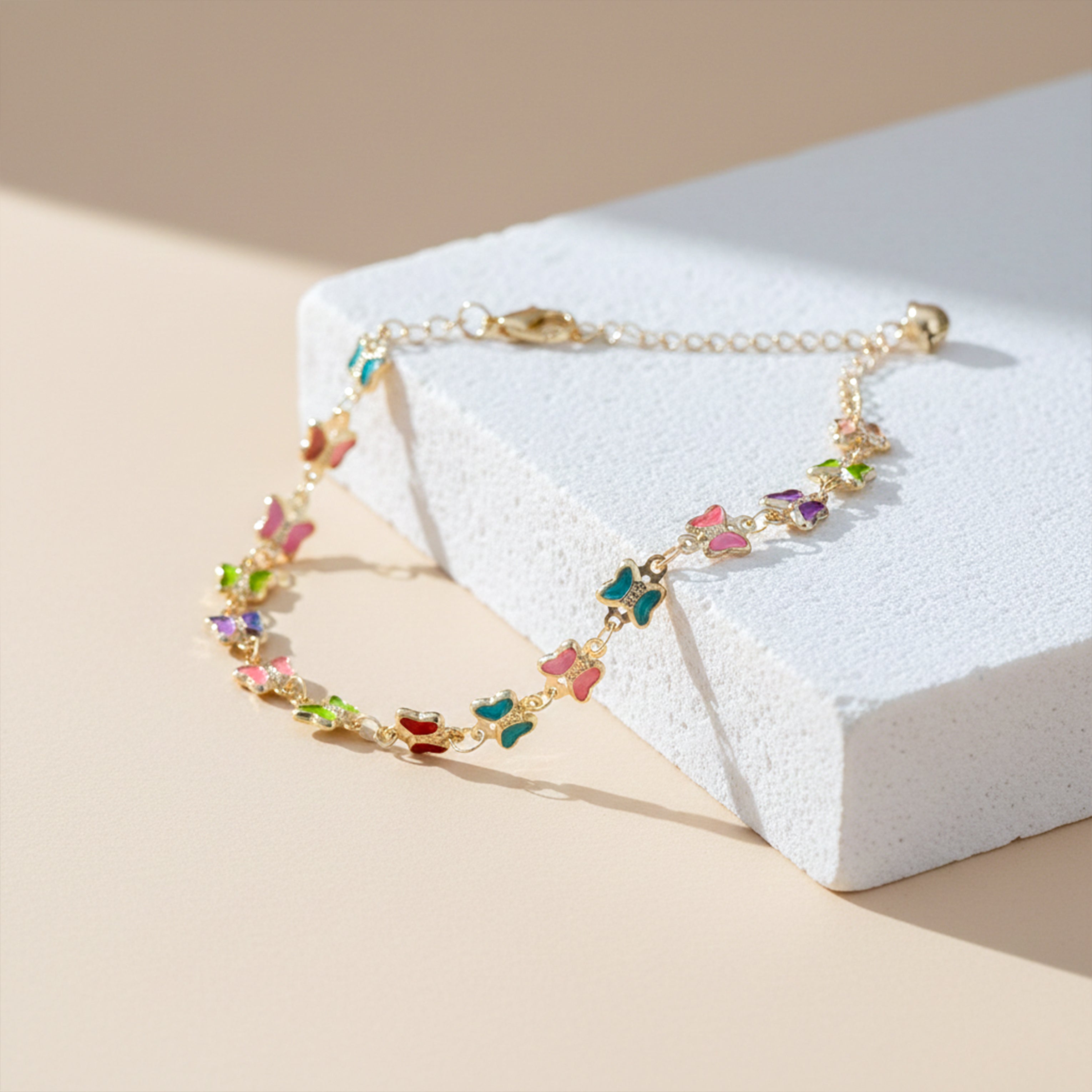 Golden Rainbow Butterfly Anklet GWA -35