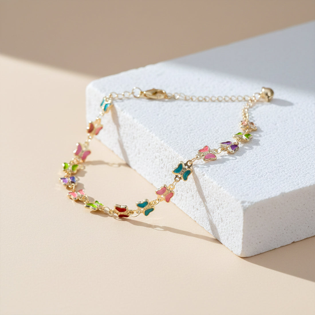 Golden Rainbow Butterfly Anklet GWA -35