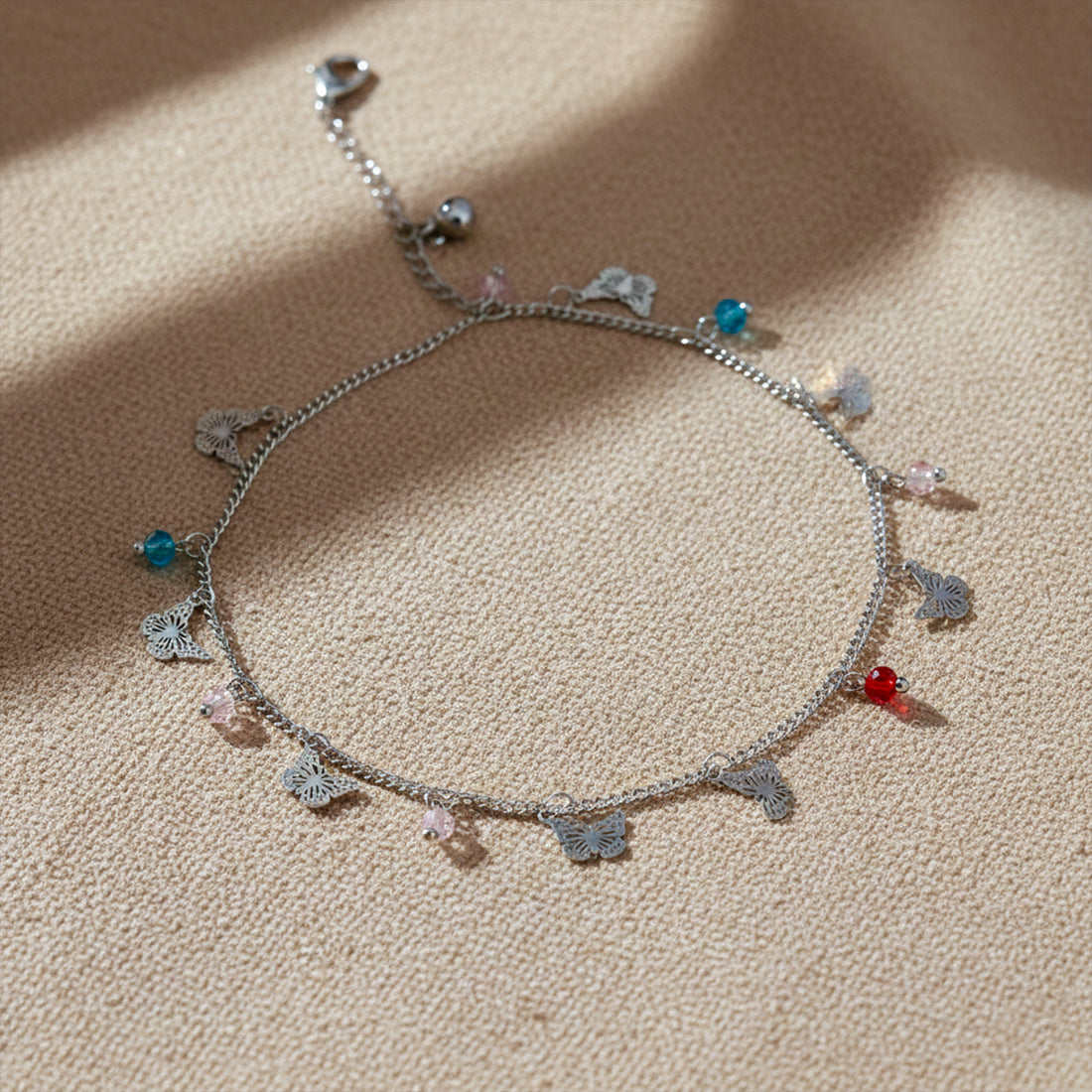 Silver Flutter Charm Anklet GWA -25