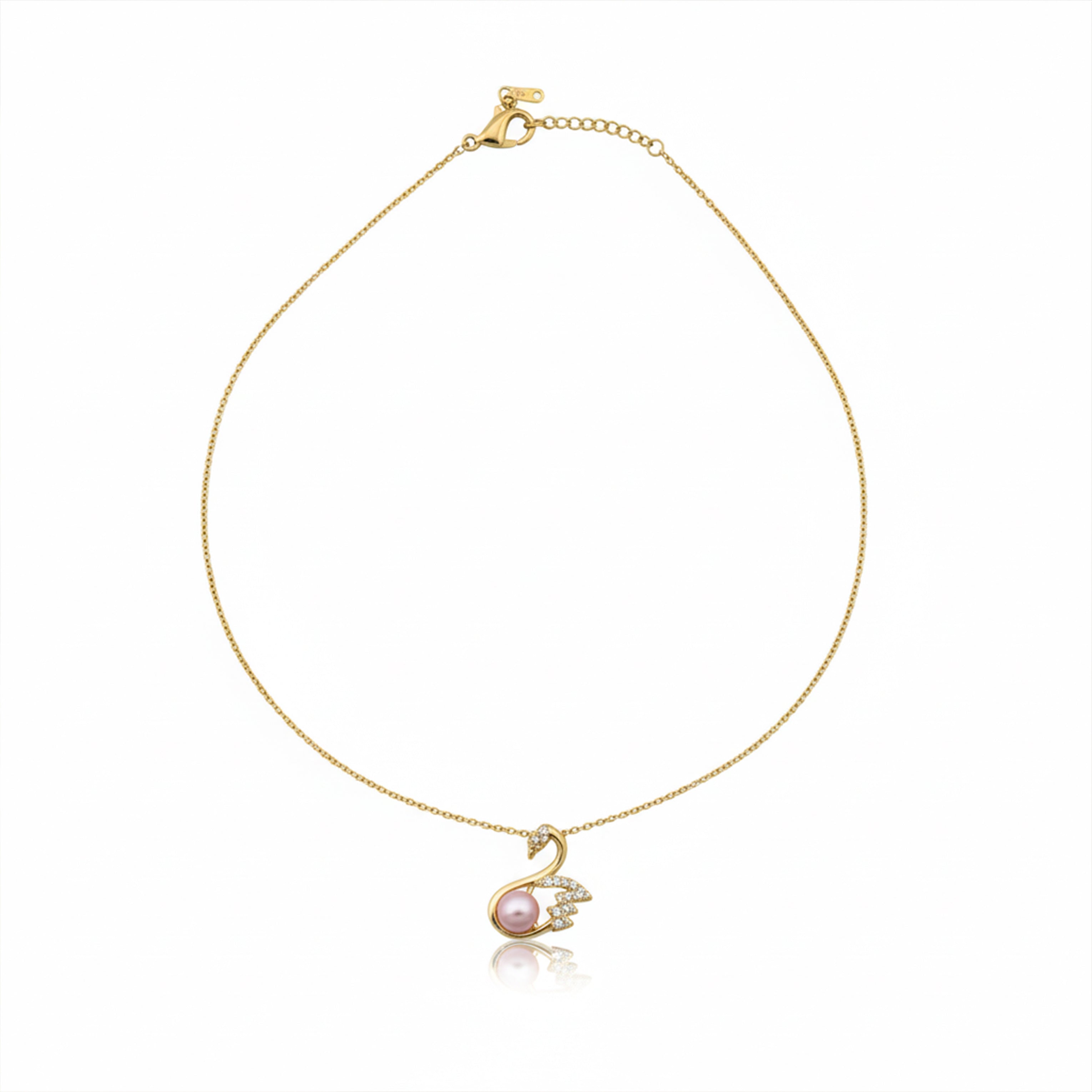Gold Swan Crystal Necklace GWN -36