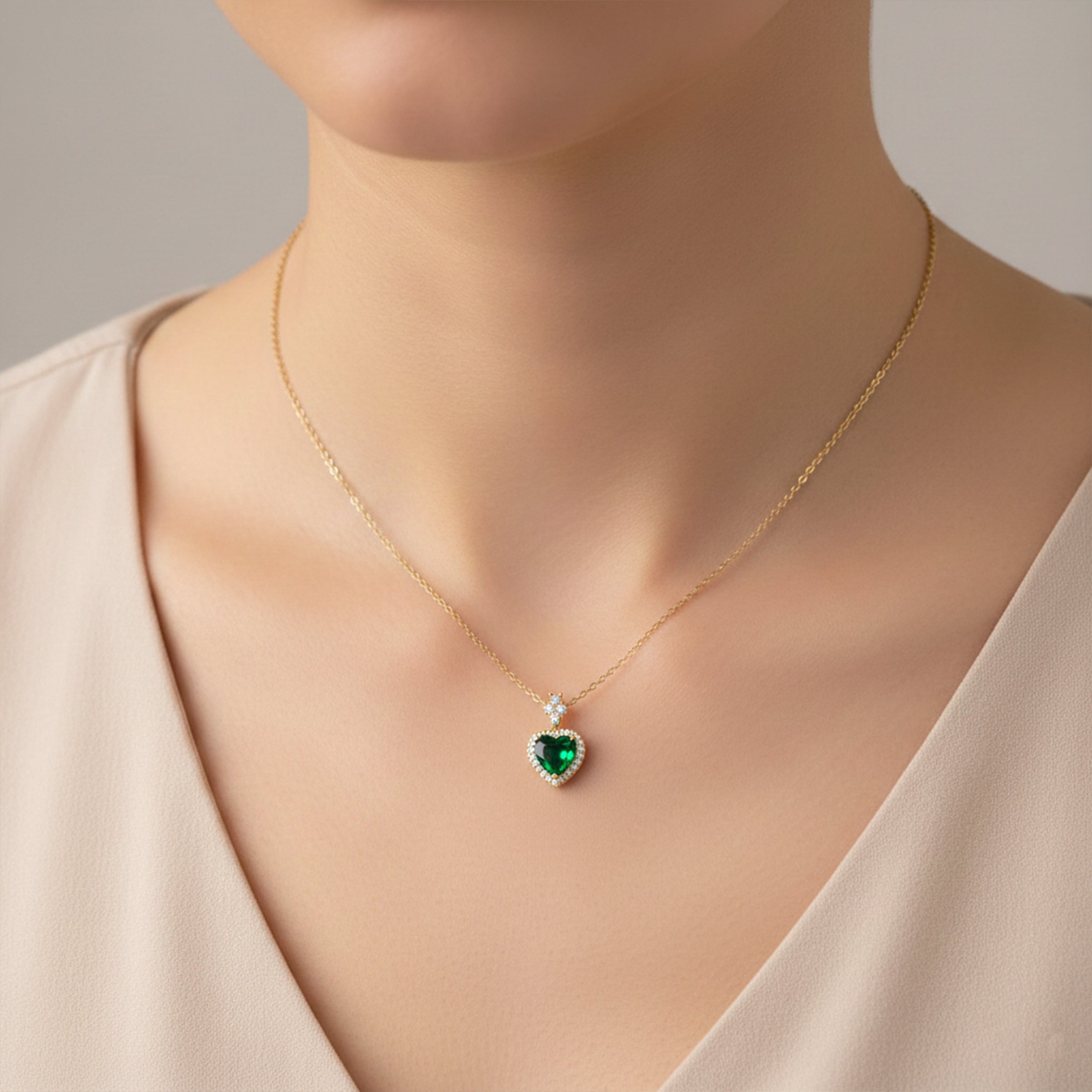 Heart Halo Pendant Necklace GWN -163