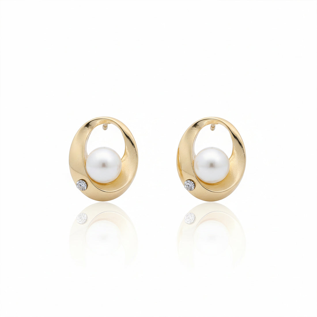 Golden Pearl Orbit Earrings GWE -58