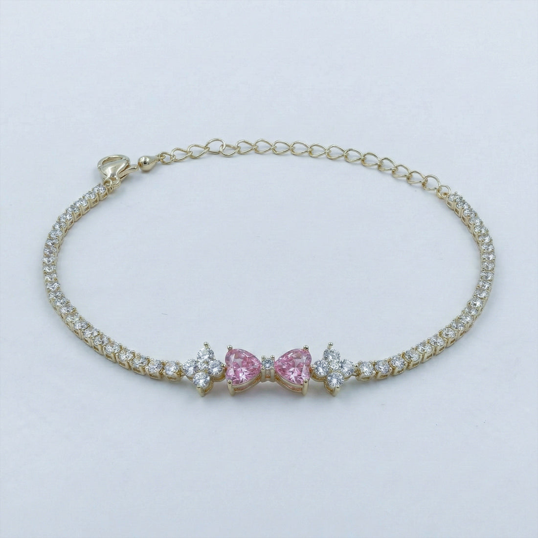 Golden Blush Bow Crystal Bracelet GWB -95