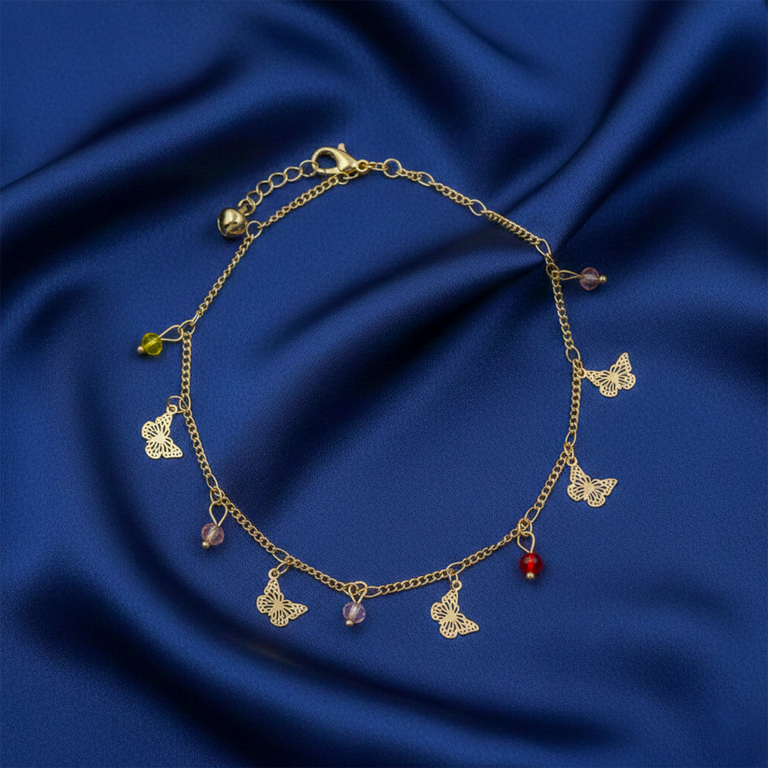 Golden Butterfly Bead Anklet GWA -40