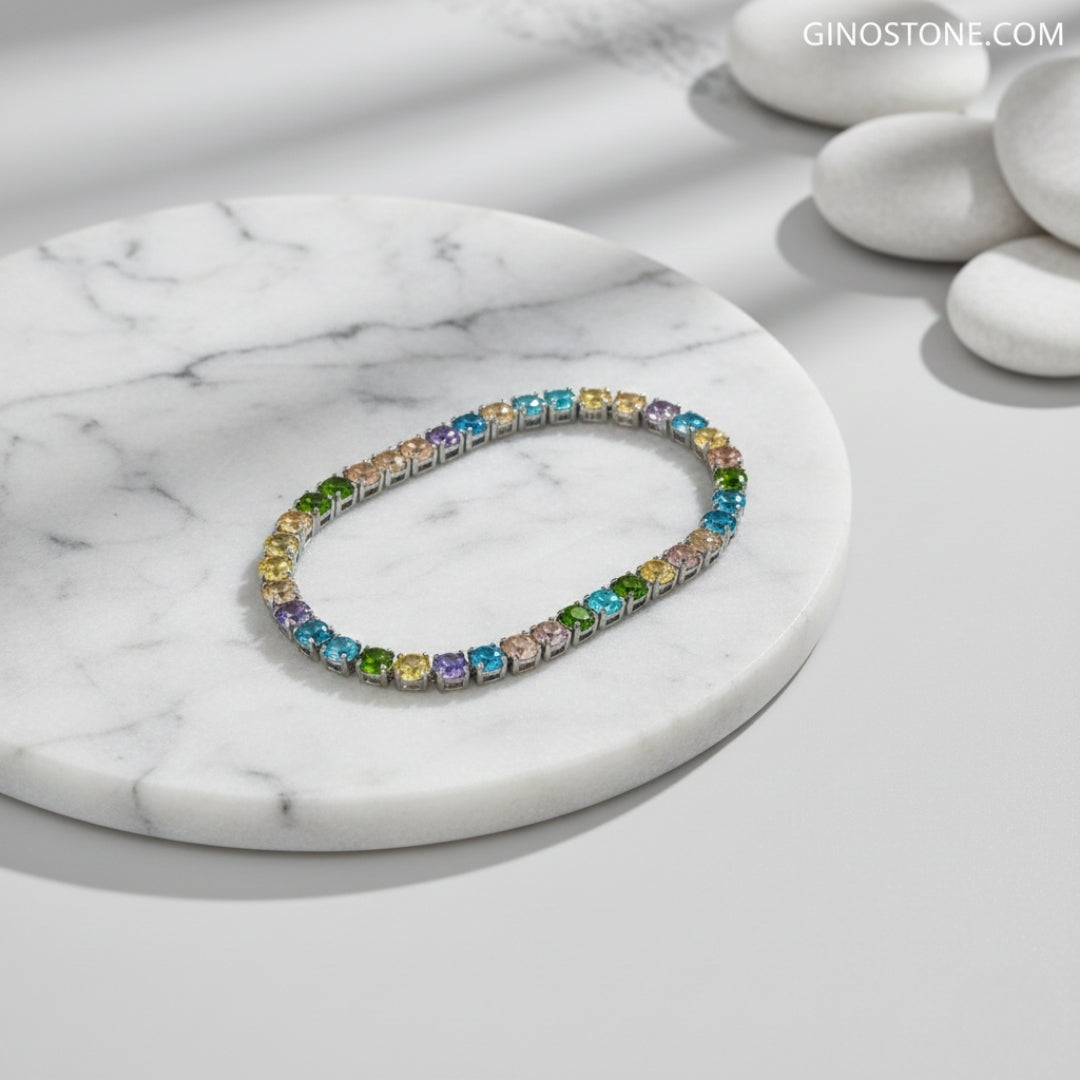 Multicolour Big Diamond tennis bracelet GWB-54