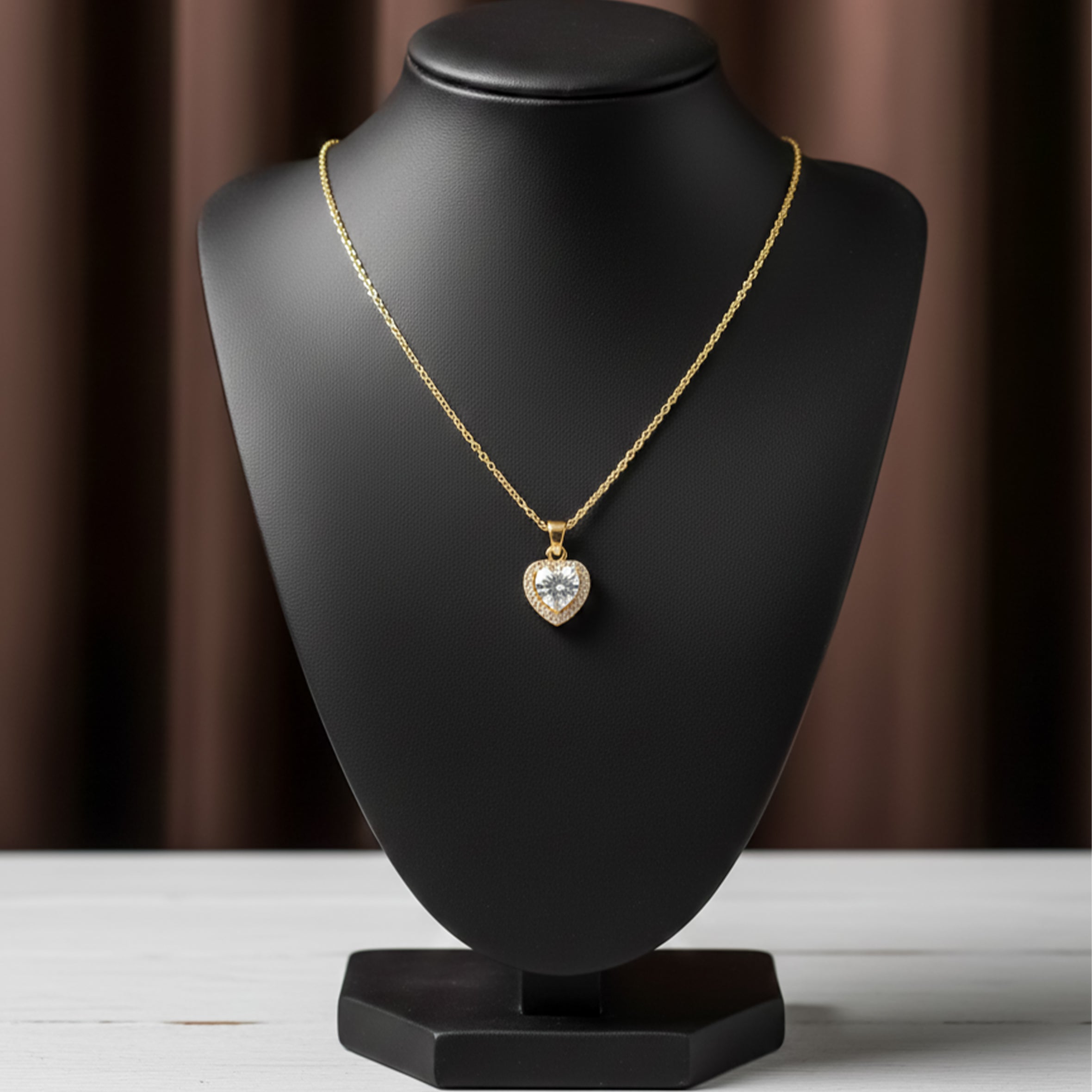 Sparkle Heart Diamond Necklace GWN -75