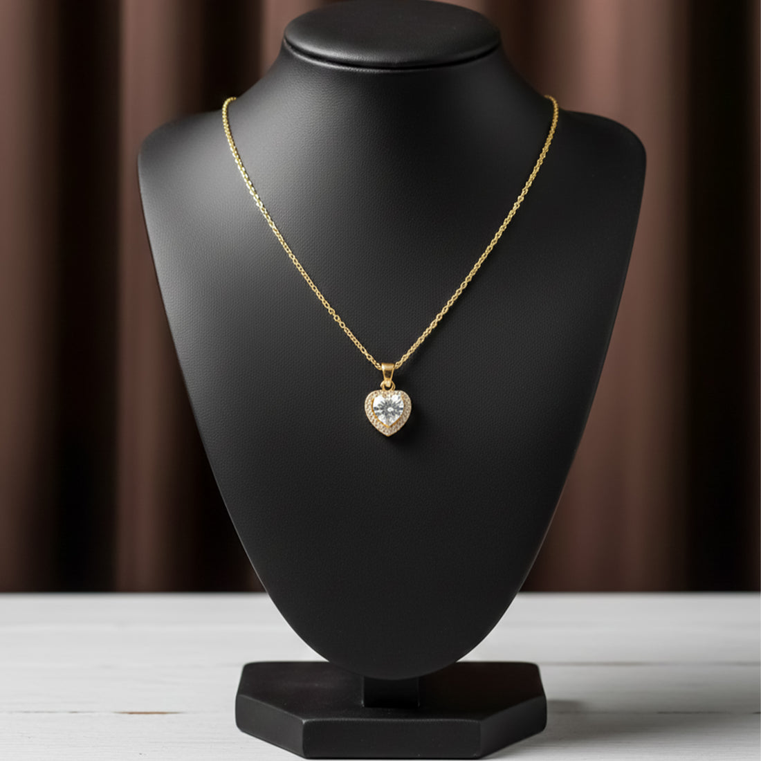 Sparkle Heart Diamond Necklace GWN -75