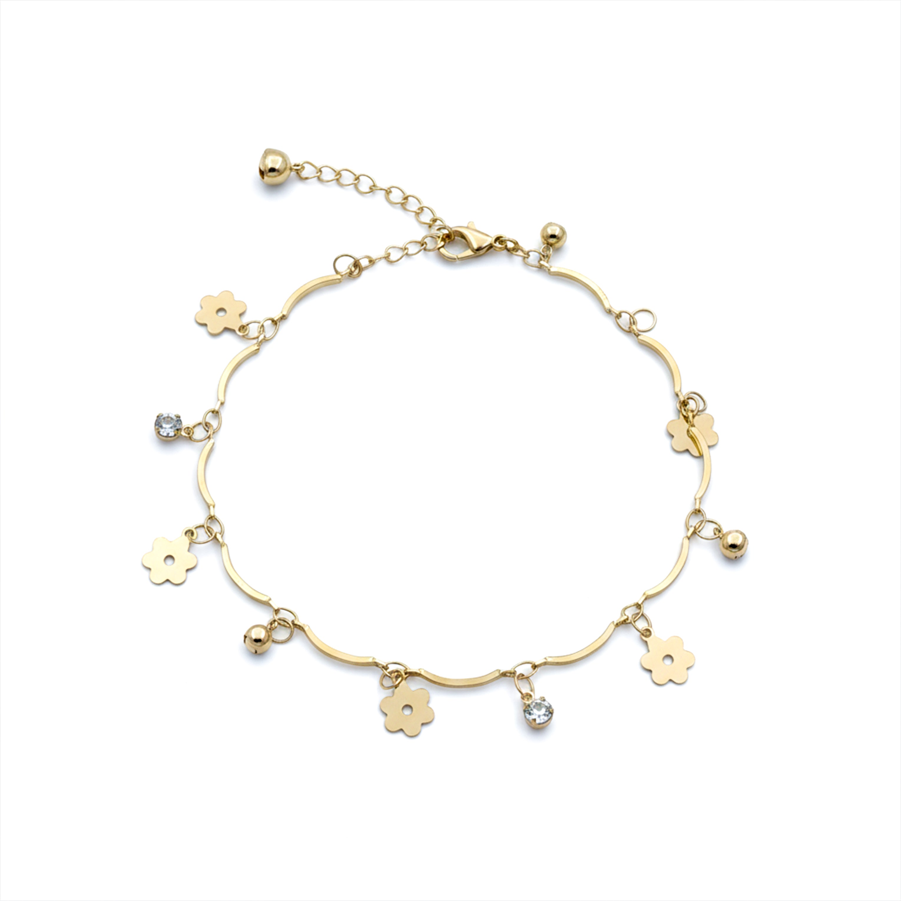 Golden Bloom Charm Anklet GWA -23