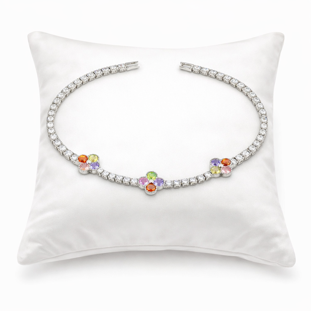 Rainbow Bloom Tennis Bracelet GWB -135