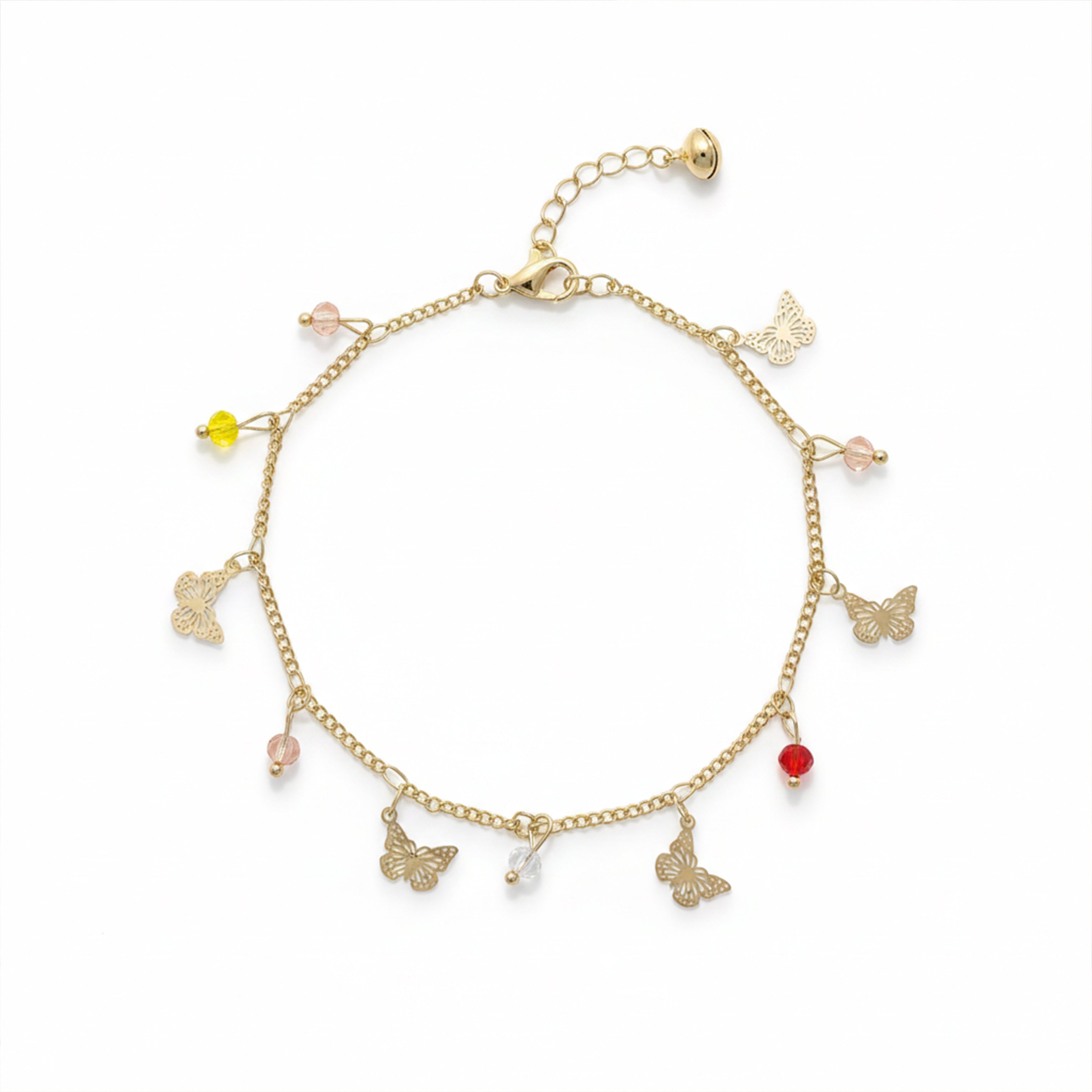 Golden Butterfly Bead Anklet GWA -40