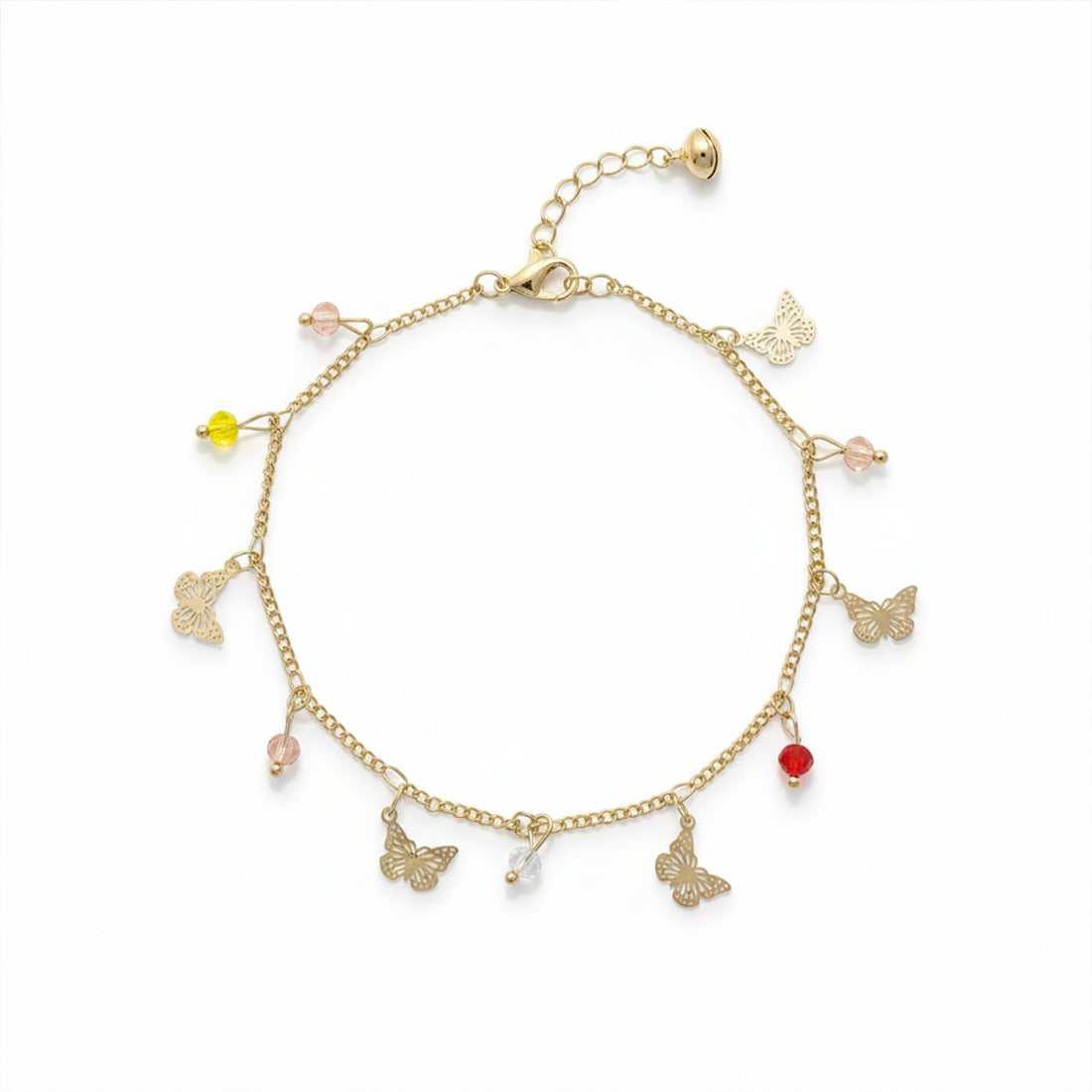 Golden Butterfly Bead Anklet GWA -40