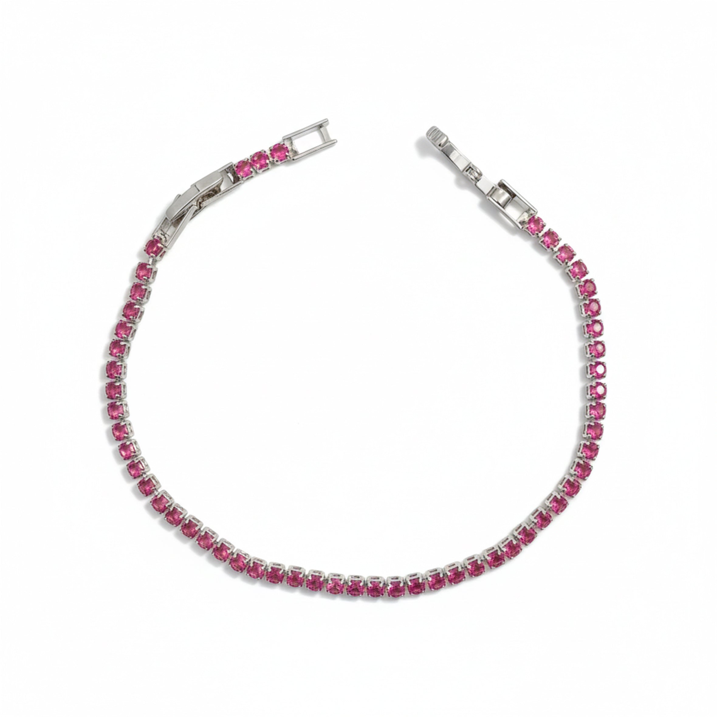 Pink Crystal Tennis Bracelet GWB -58