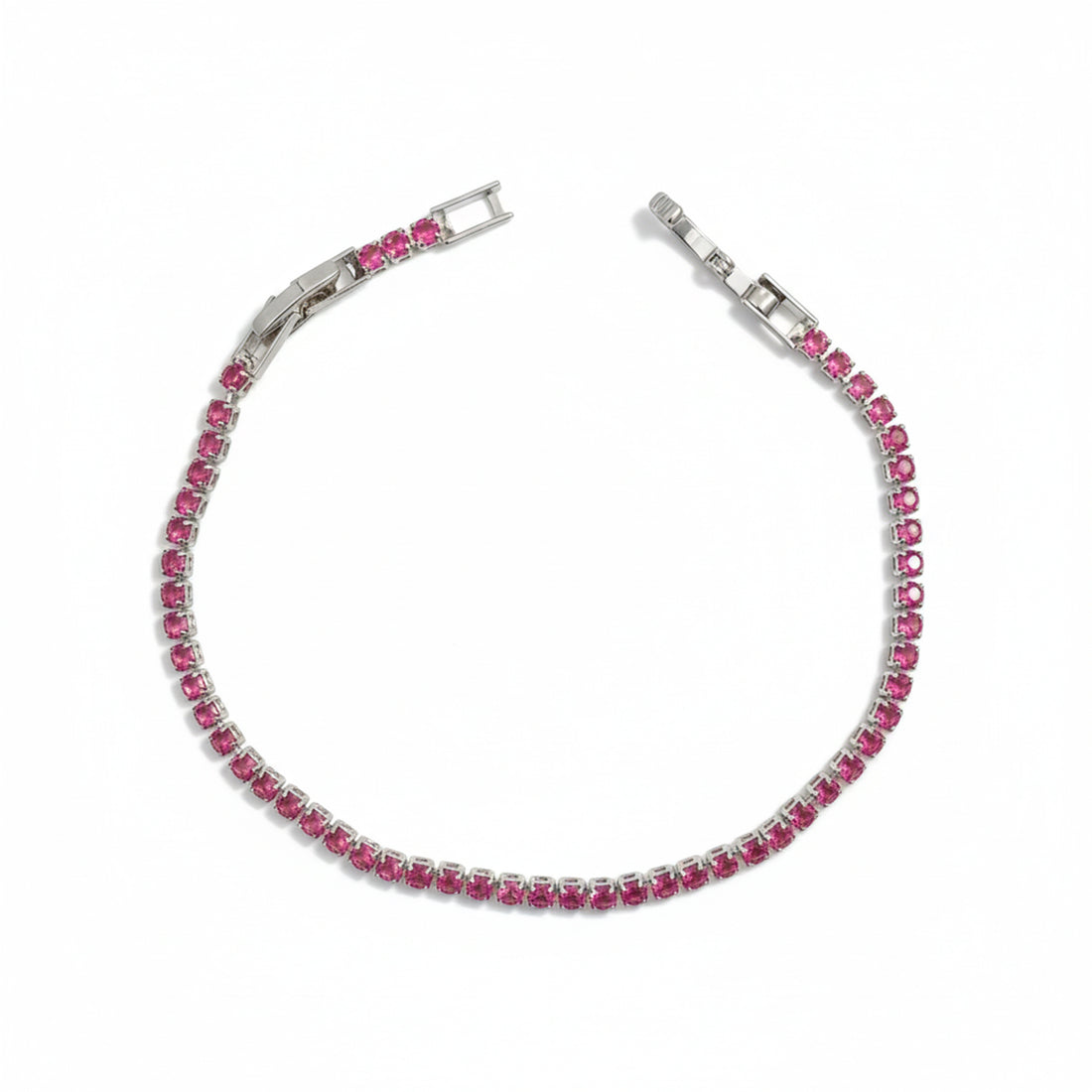 Pink Crystal Tennis Bracelet GWB -58
