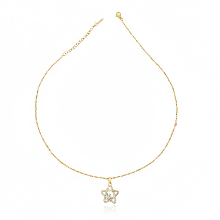 Diamond Star Pendant Necklace GWN -115