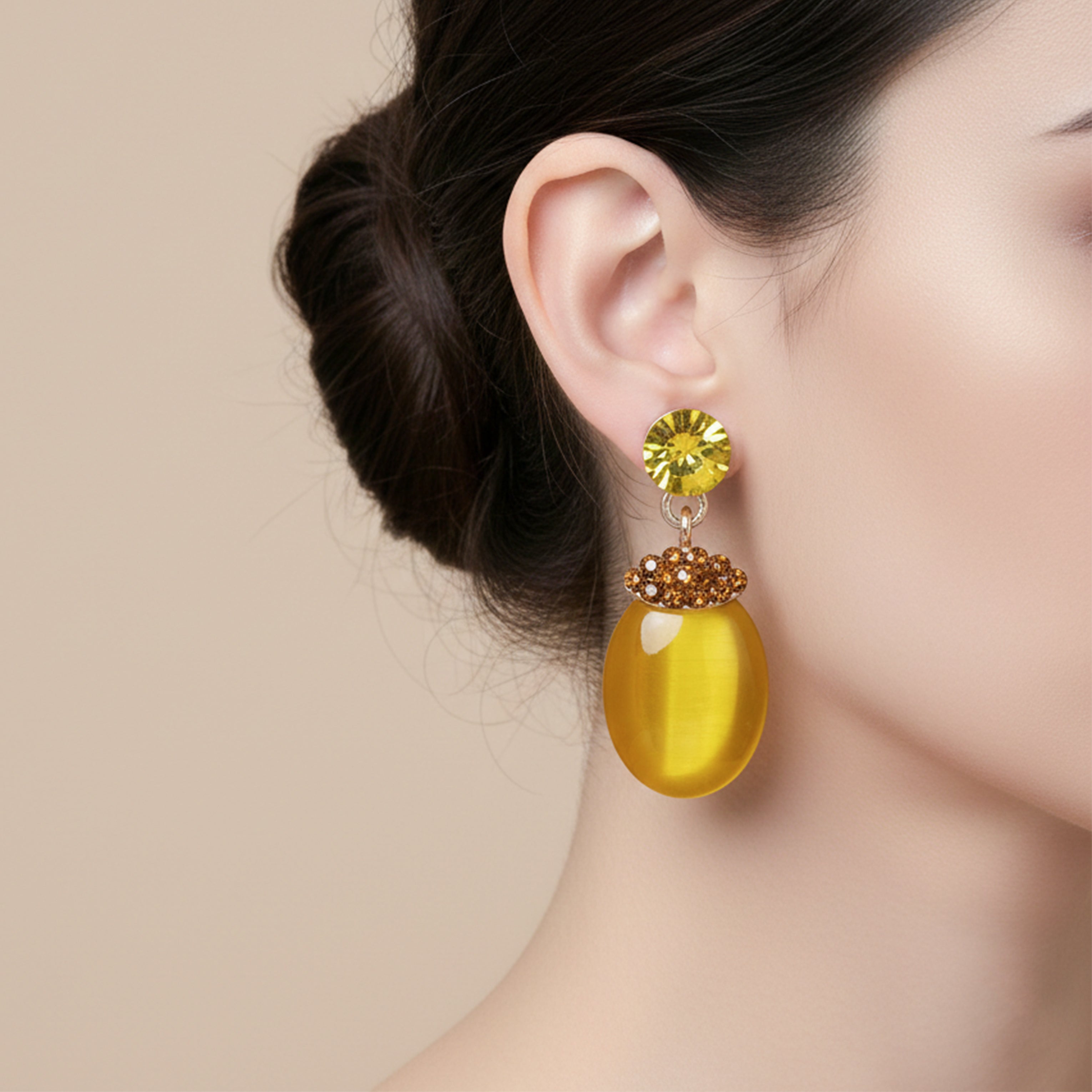 Yellow Stone Earrings GWE -210