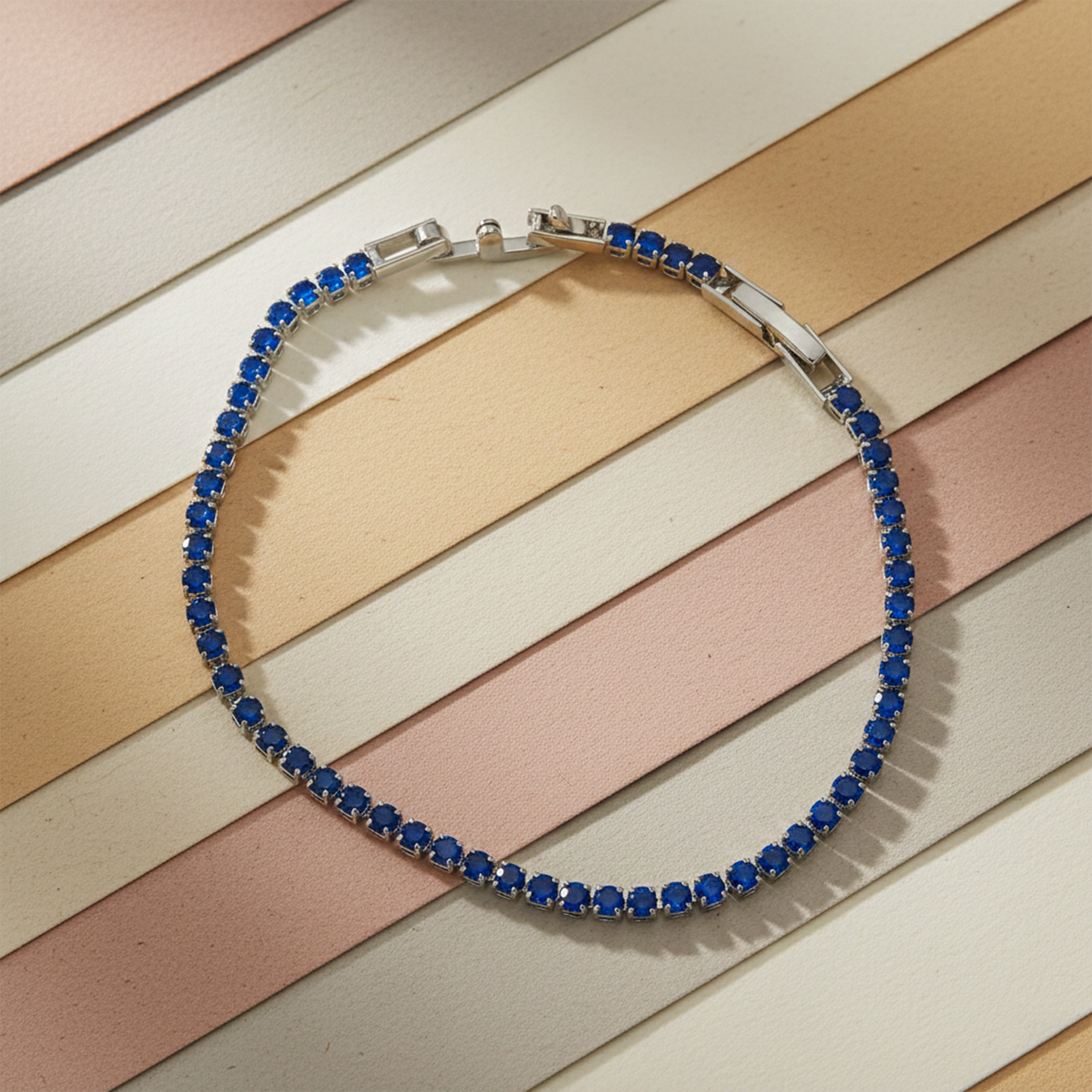 Royal Sapphire Tennis Bracelet GWB -72