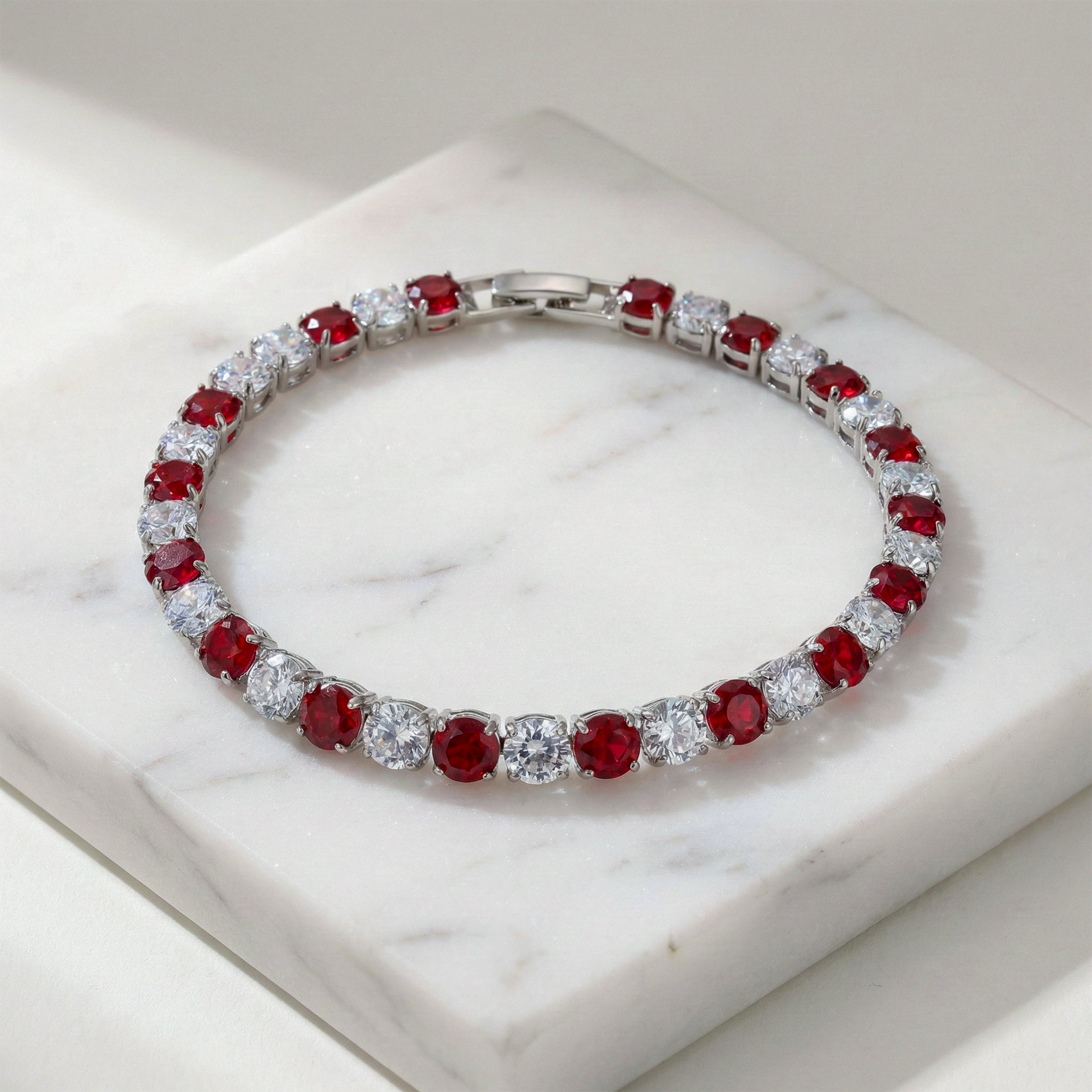 Ruby Radiance Crystal Tennis Bracelet GWB -67