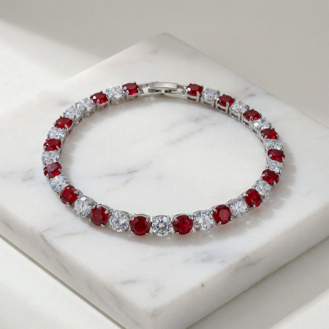 Ruby Radiance Crystal Tennis Bracelet GWB -67