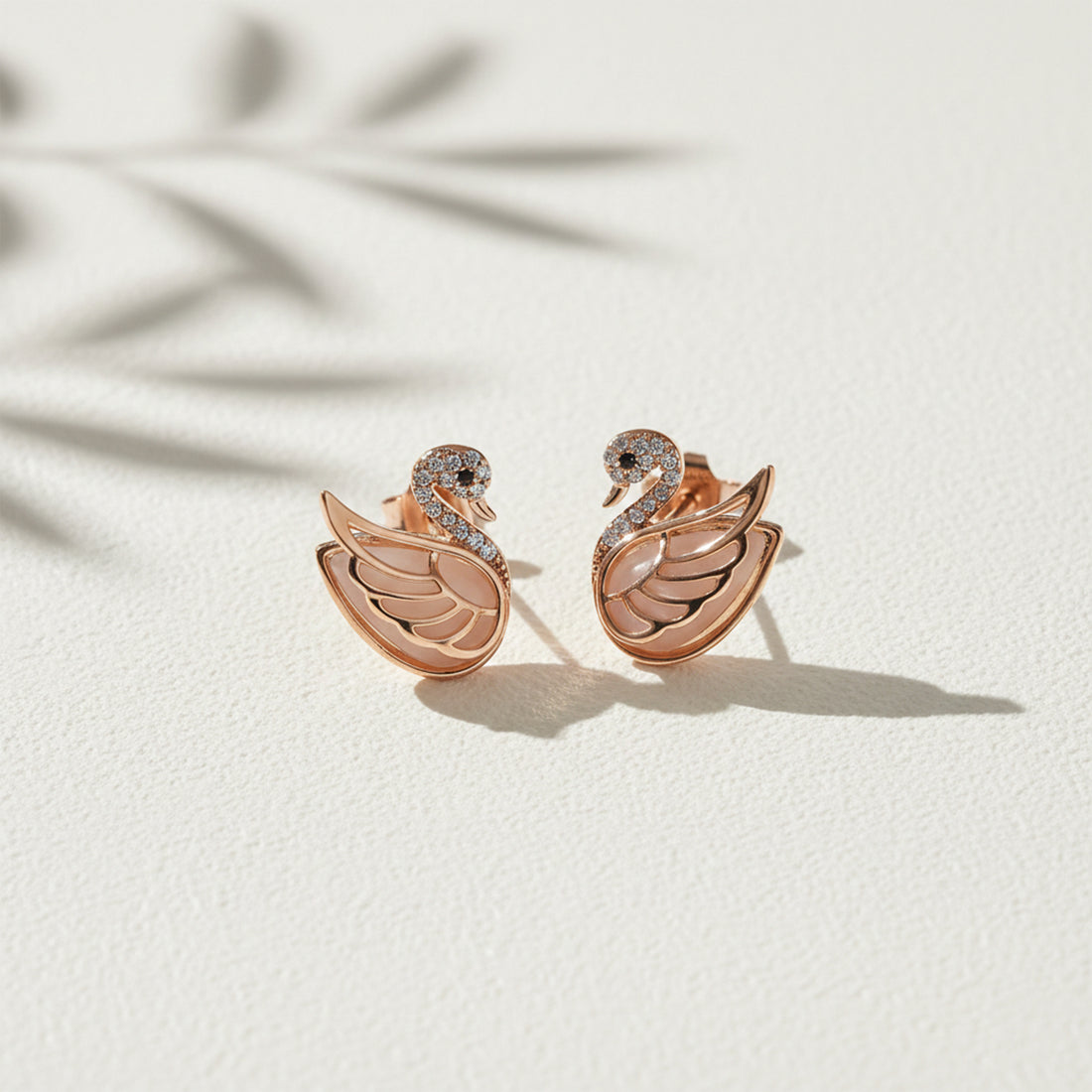 Aurora Swan Crystal Stud Earrings GWE -91