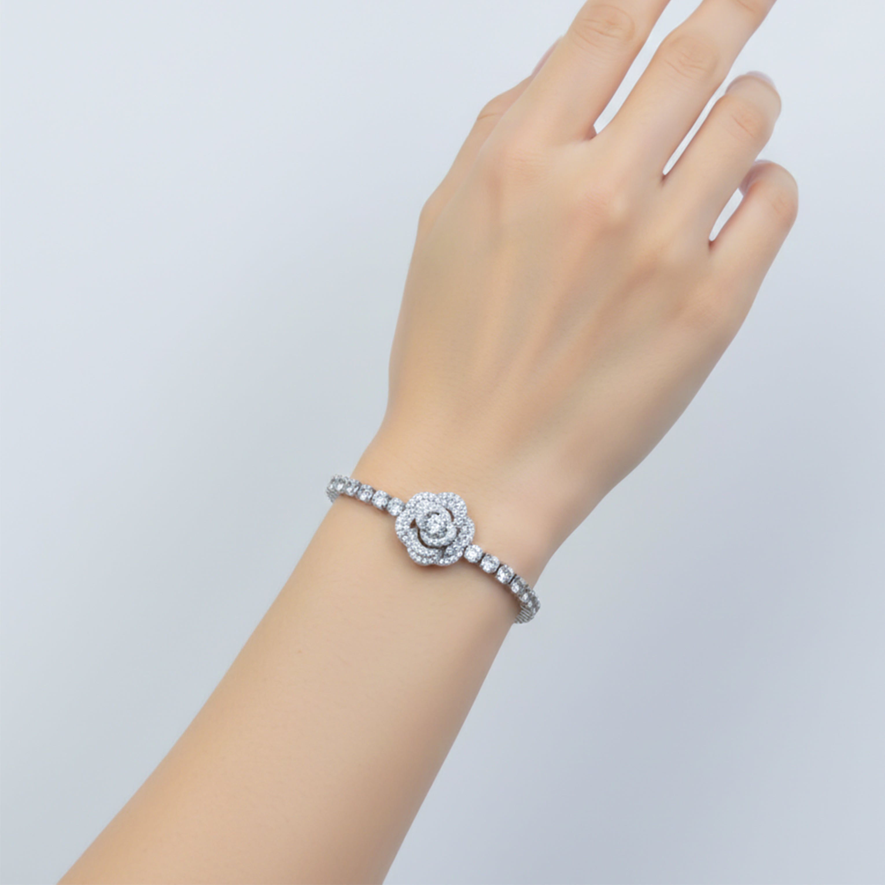 Crystal Bloom Tennis Bracelet GWB -64