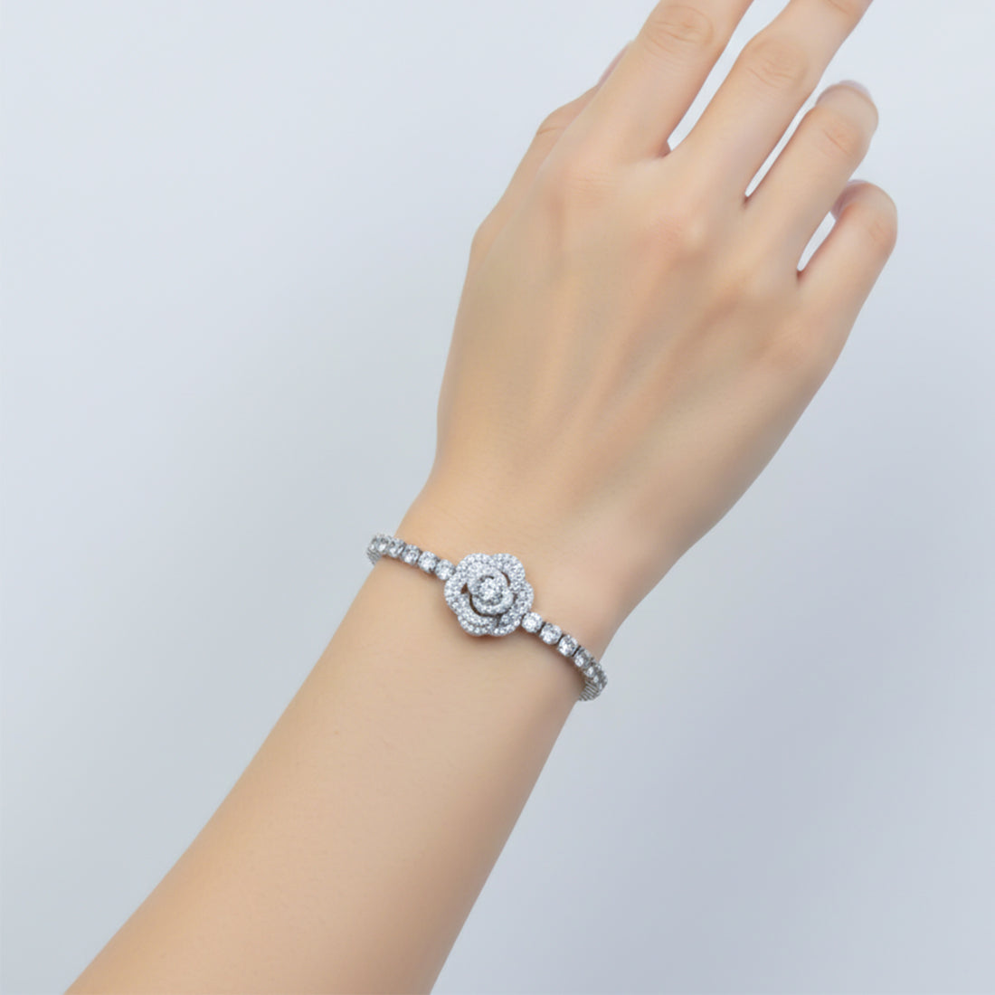 Crystal Bloom Tennis Bracelet GWB -64