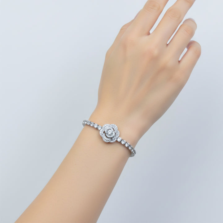 Crystal Bloom Tennis Bracelet GWB -64