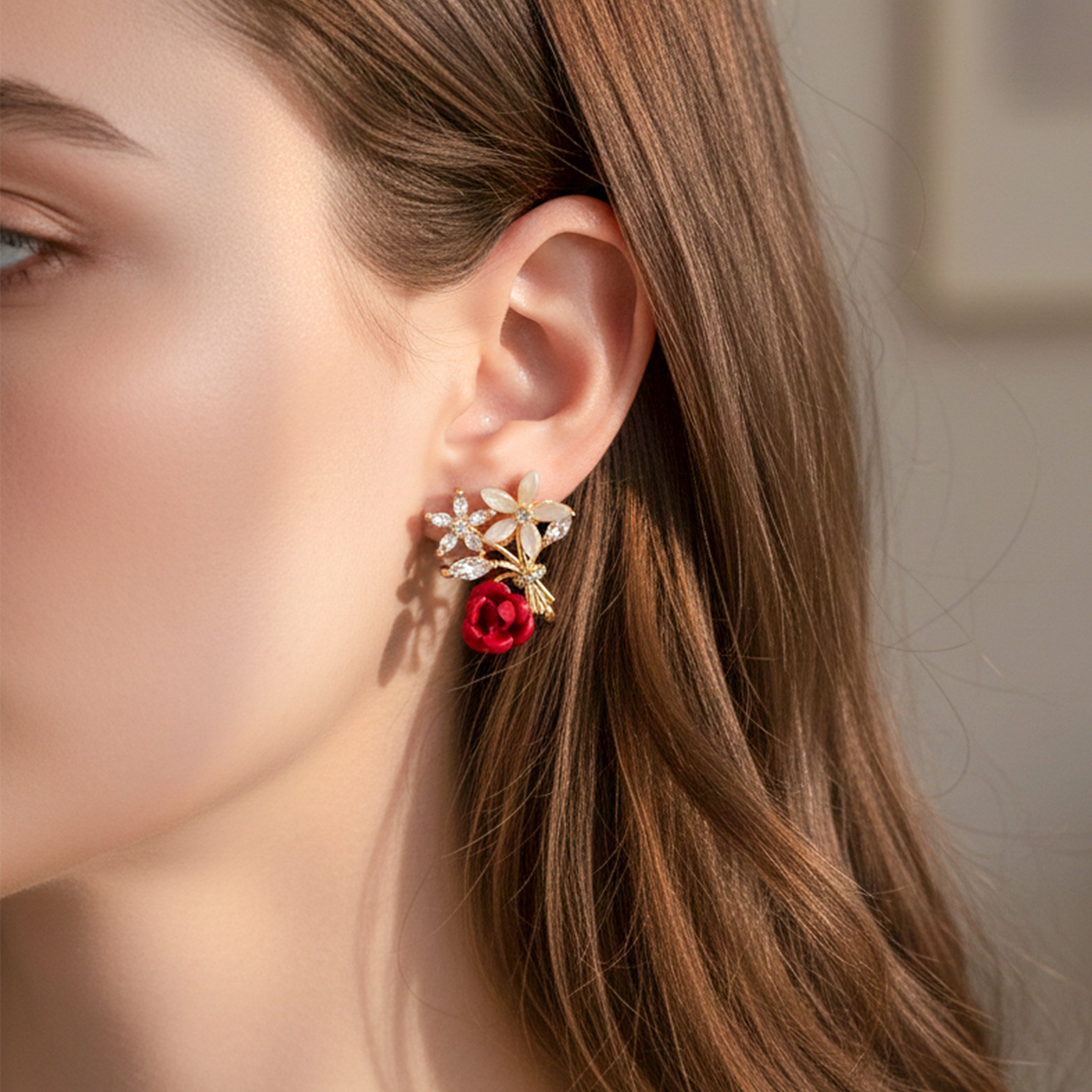 Floral Bouquet Stud Earrings GWE -145