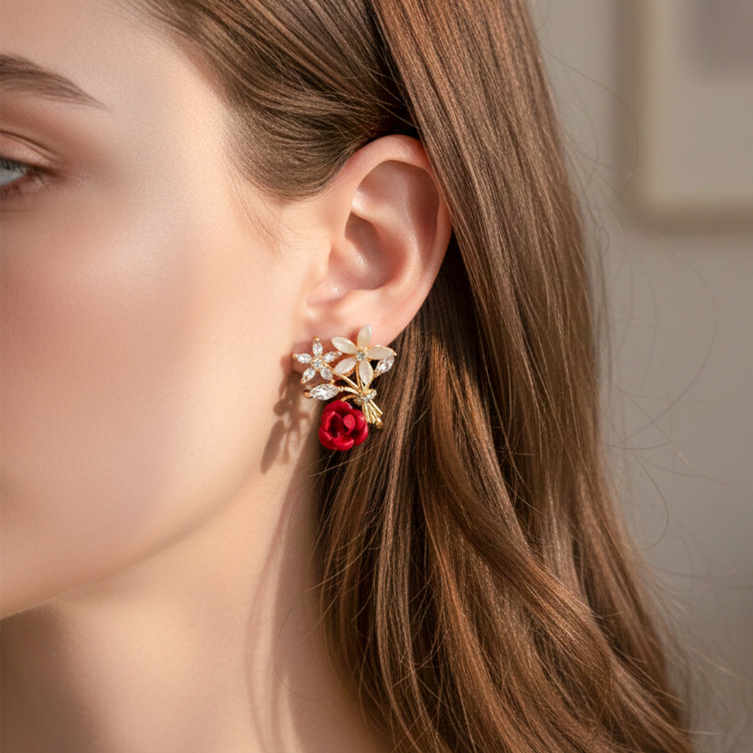 Floral Bouquet Stud Earrings GWE -145
