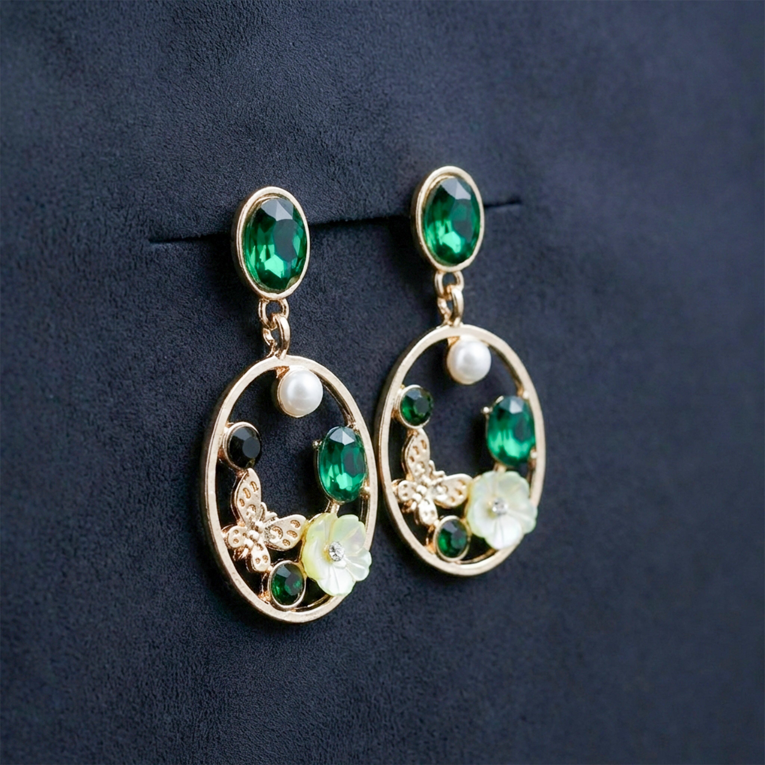 Pearl Oval Drop Earrings GWE -178