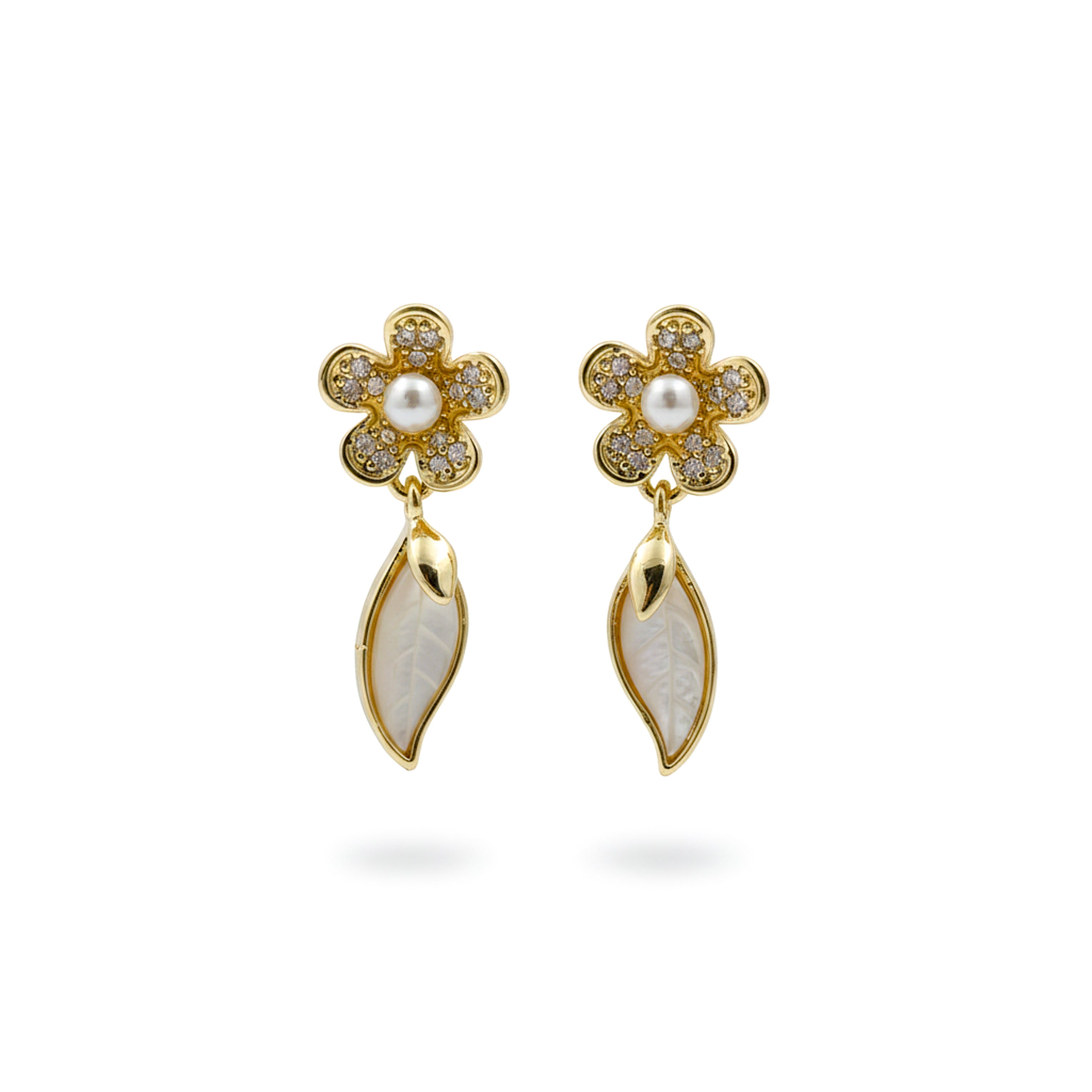 Floral Pearl Drop Earrings GWE -132
